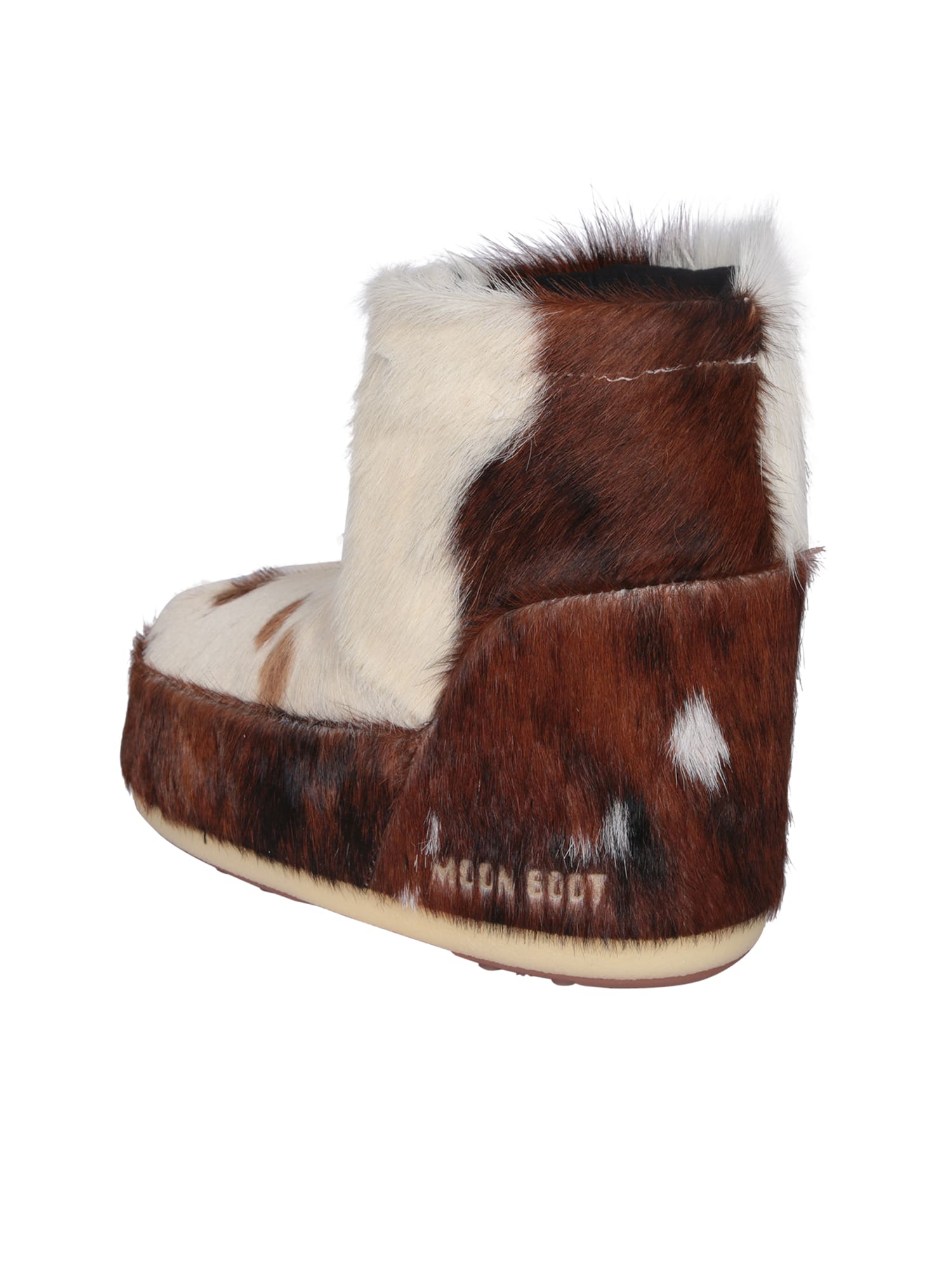 Shop Moon Boot Icon Low No Lace Pony White/brown