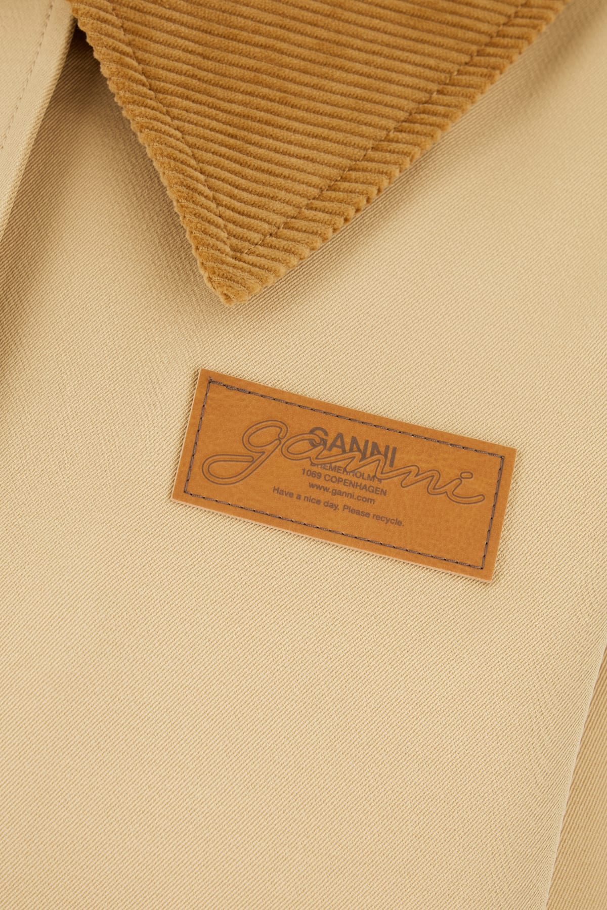 Ganni Beige Recycled Polyester Jacket In Neutral