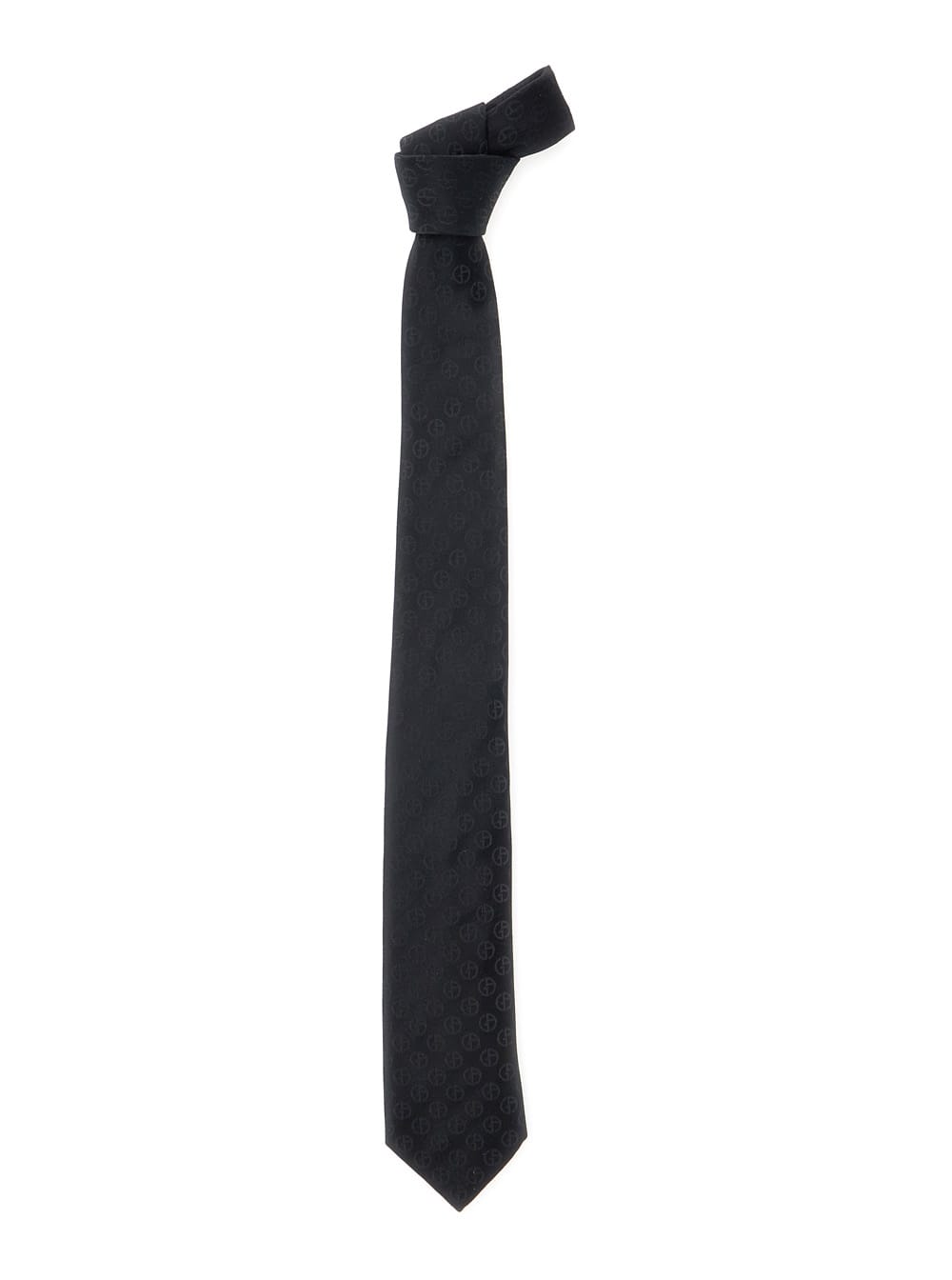 Giorgio Armani Blacktie With All-over Tonal Logo In Silk Man