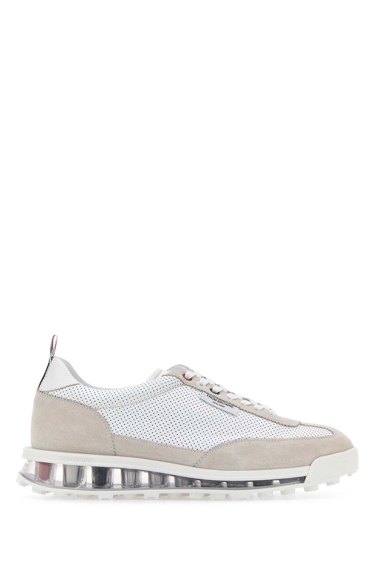 Shop Thom Browne Two-tone Leather Sneakers In 100