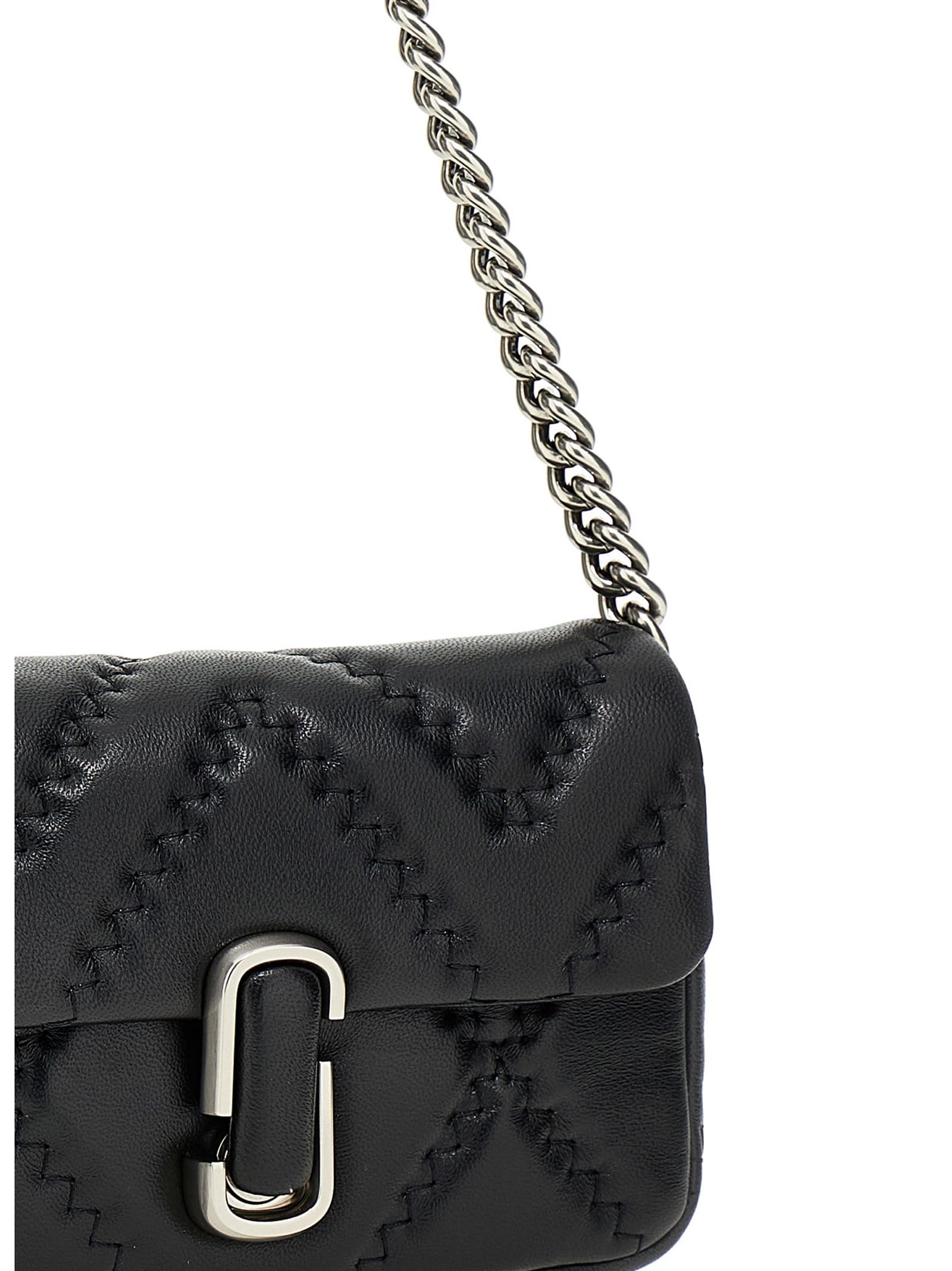 Shop Marc Jacobs Logo Shoulder Bag In Black