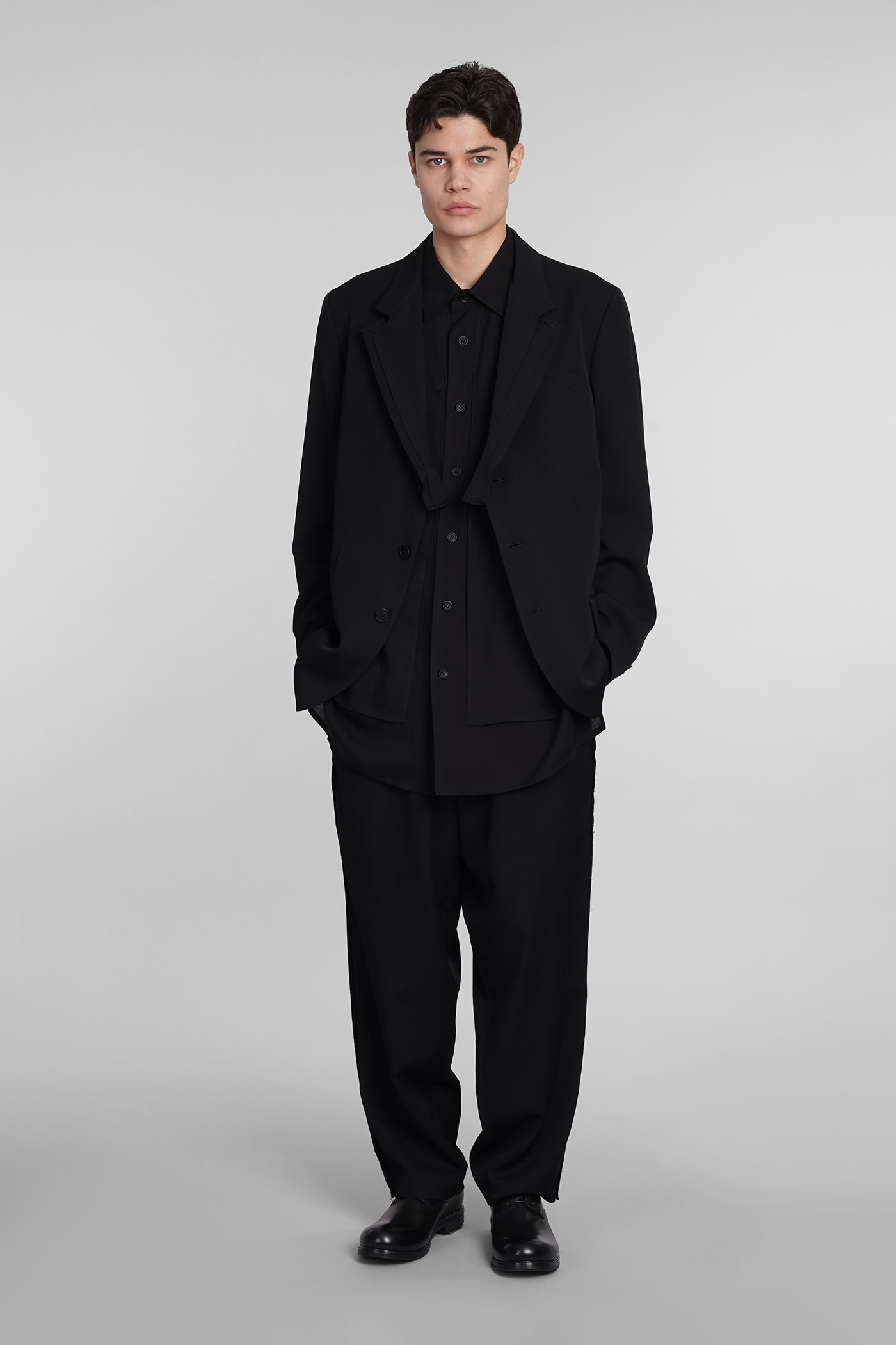 Shop Yohji Yamamoto Blazer In Black Wool
