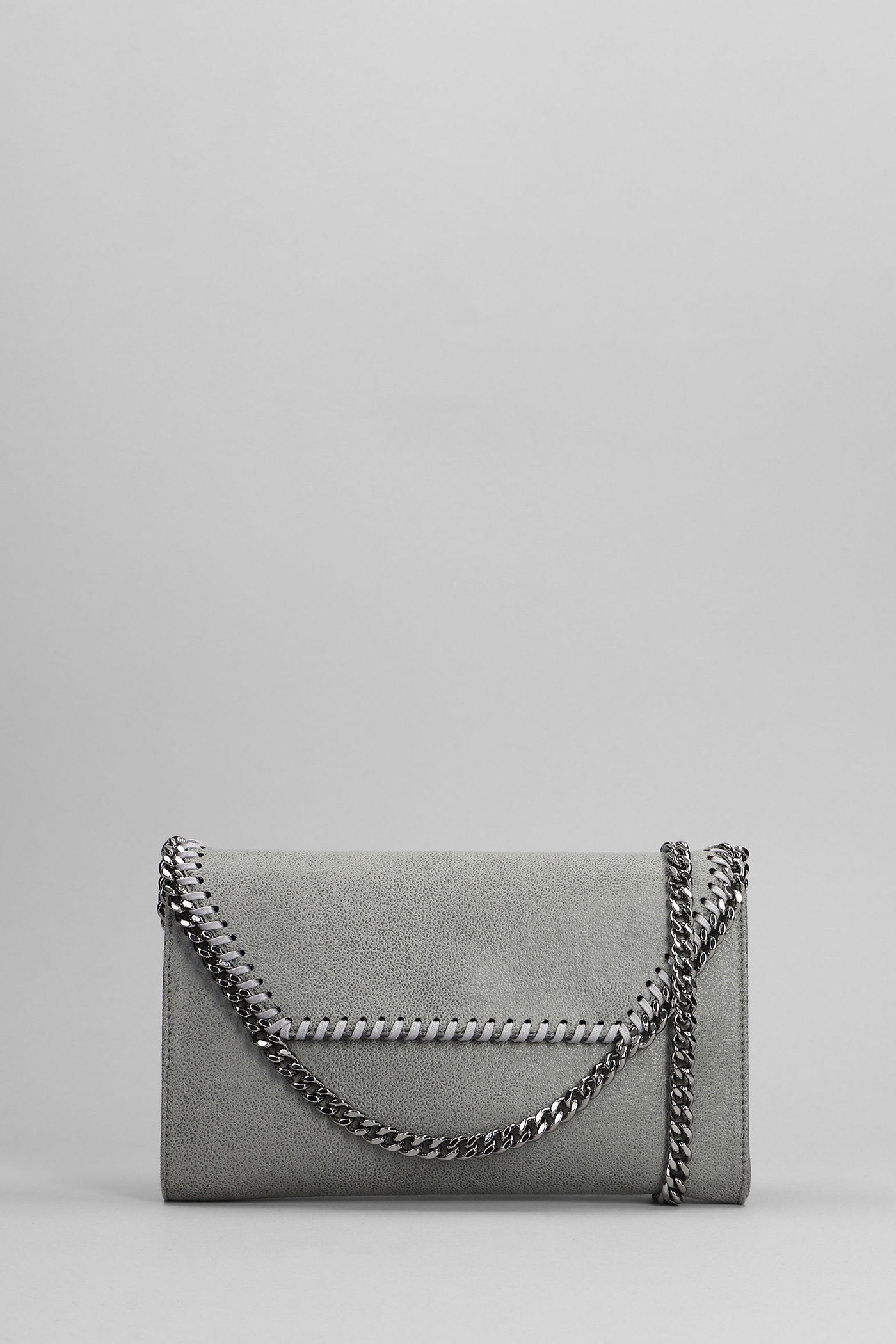 Stella Mccartney Falabella Shoulder Bag In Grey Faux Leather In Gray