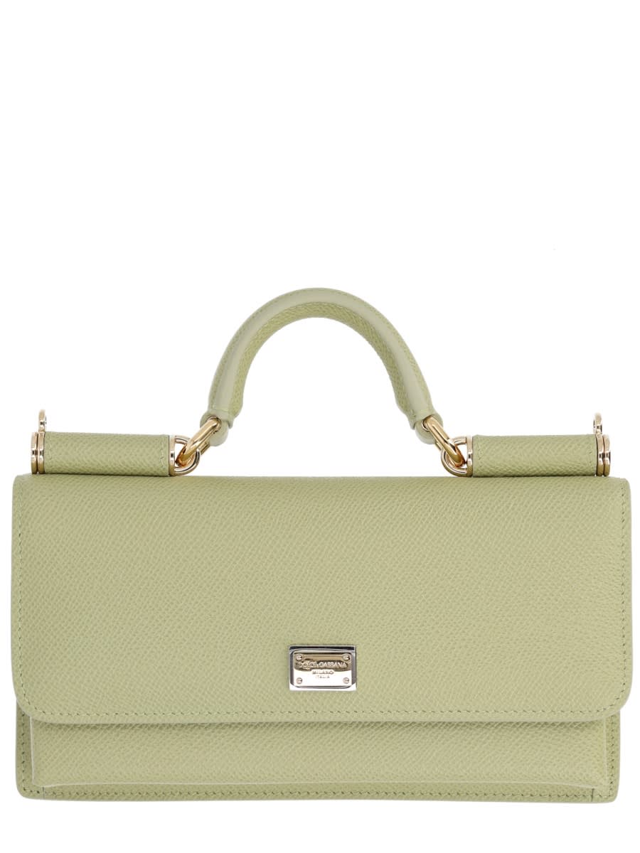 Dolce & Gabbana Leather Mini Bag In Green