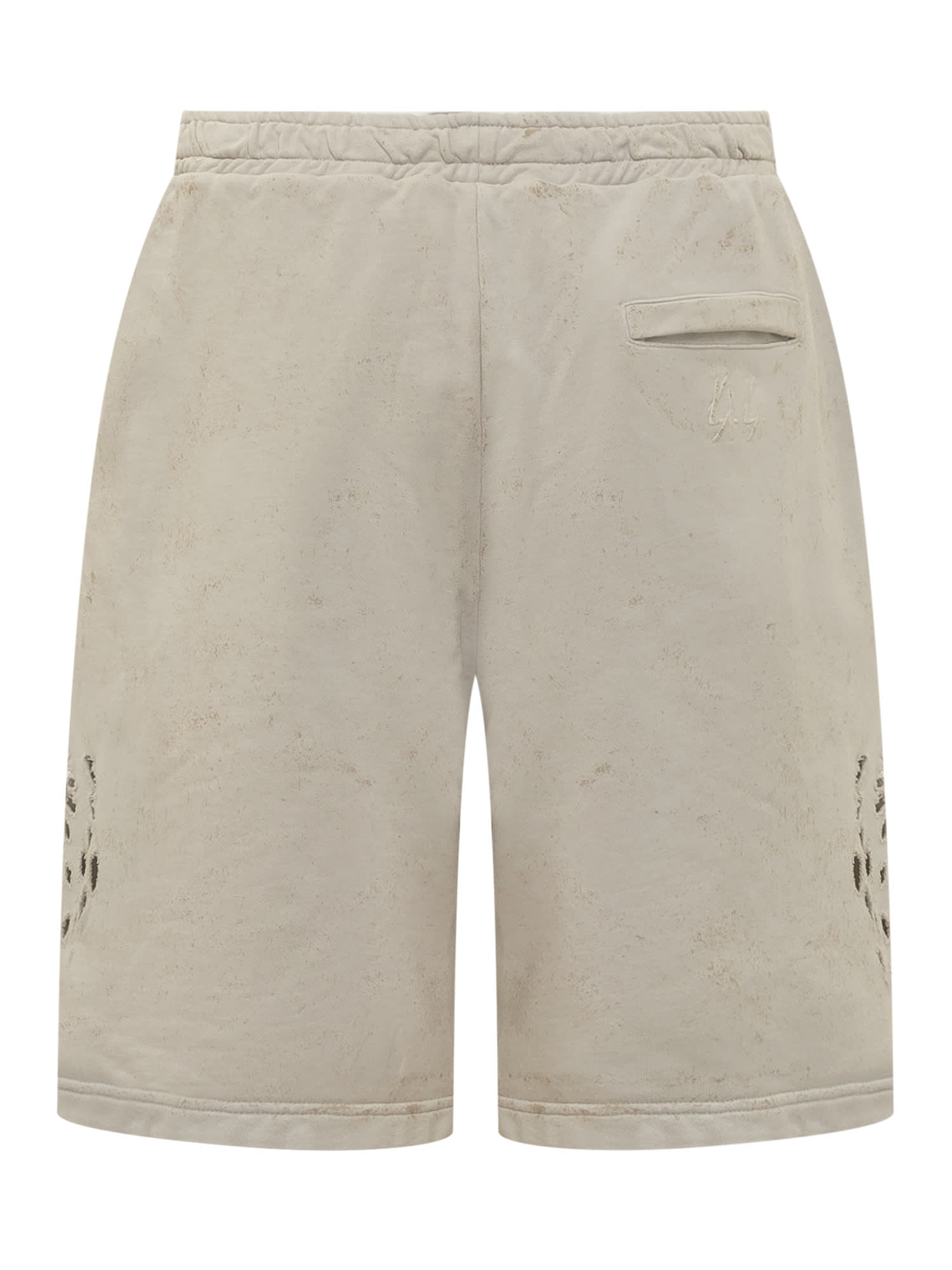 Shop 44 Label Group Shorts With Vortex Pattern In Dirty White-gyps