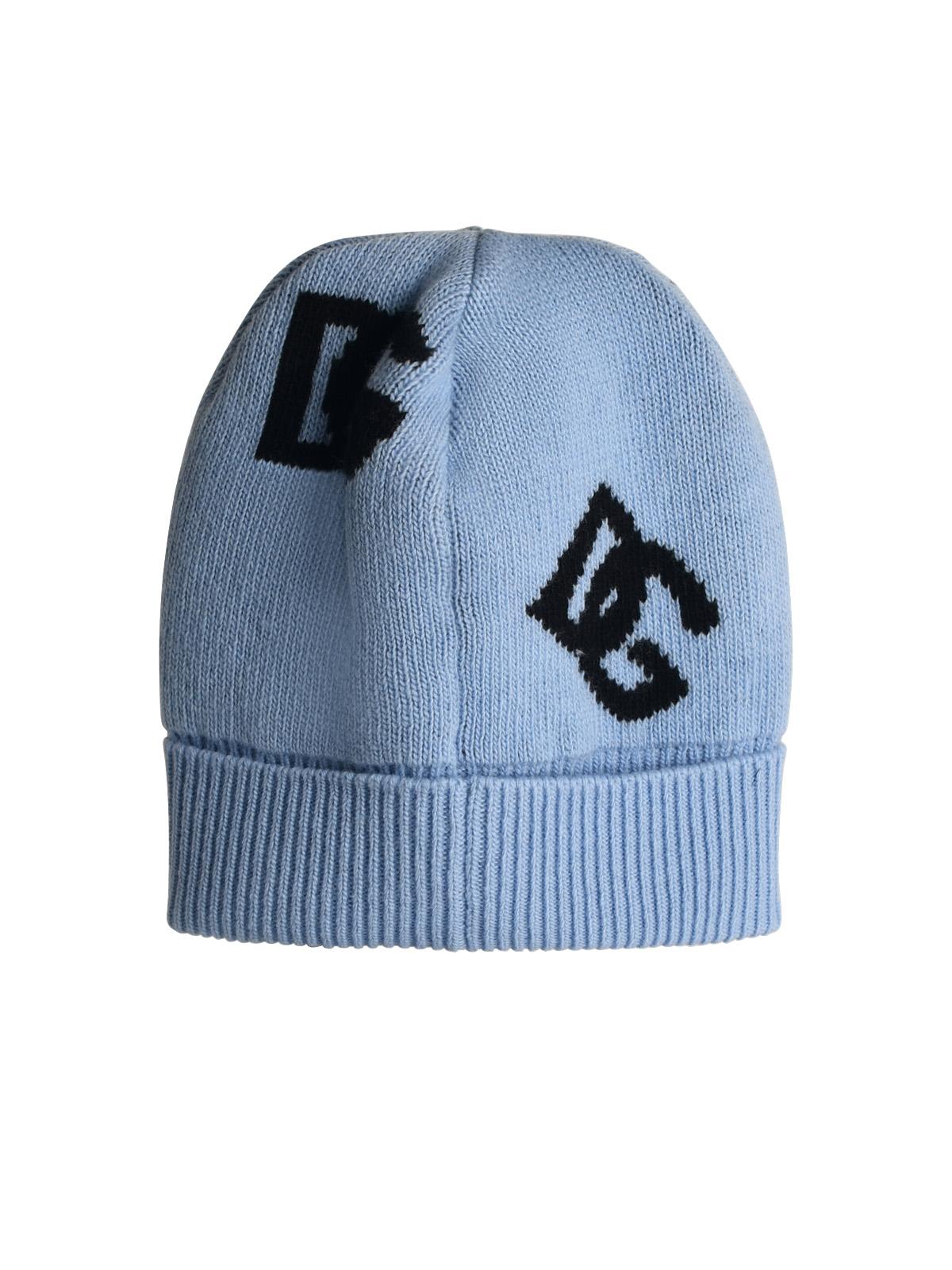 Shop Dolce & Gabbana Light Blue Wool Beanie