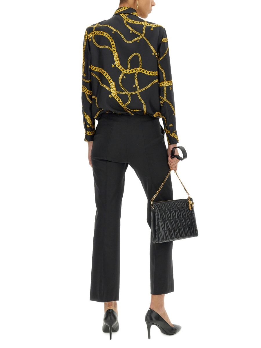 Shop Versace Pants Medusa In Black