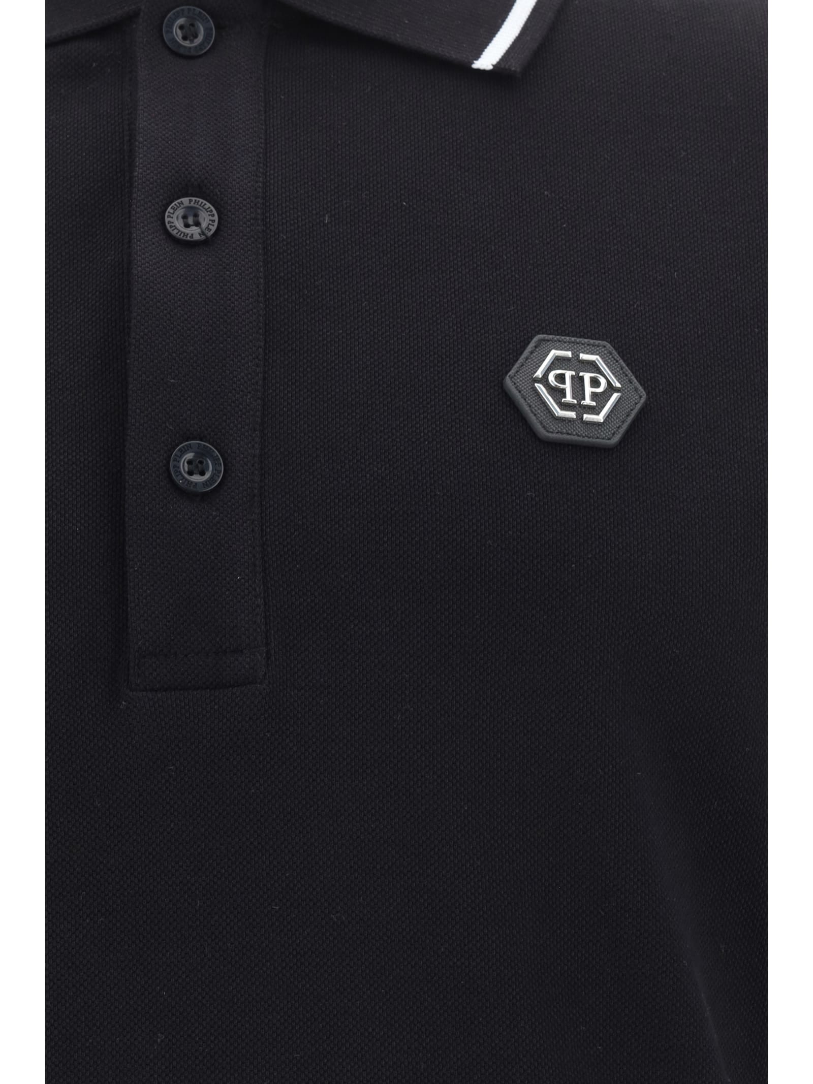 Shop Philipp Plein Polo Shirt In Black