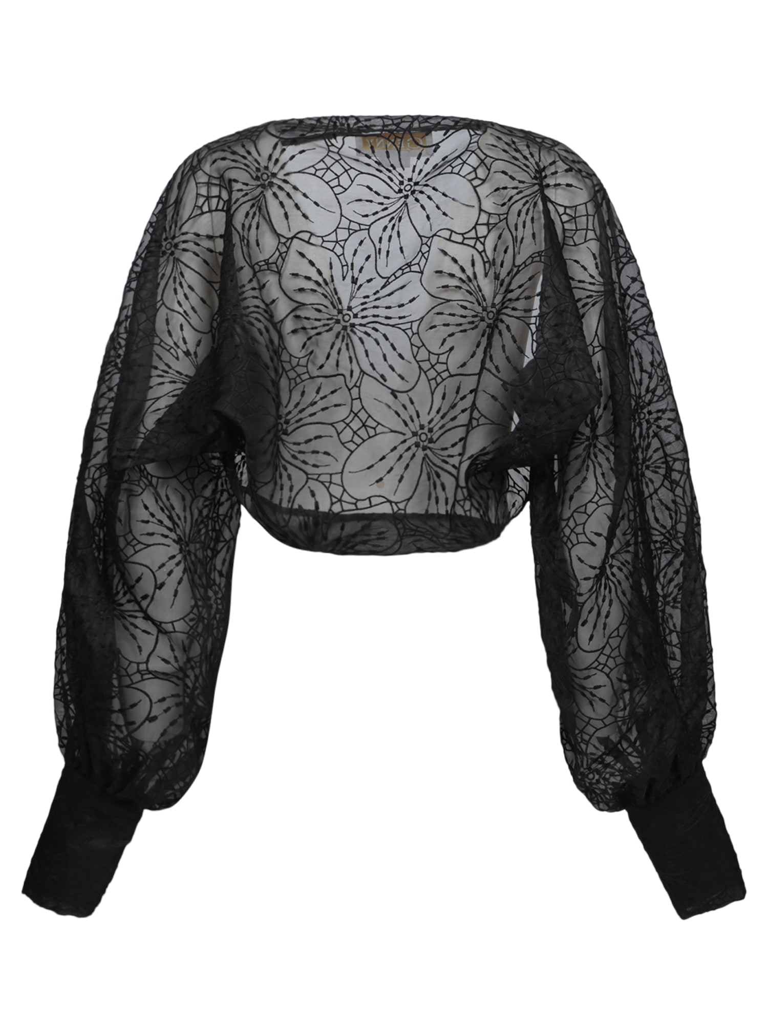 GENNY BLACK ORGANZA FLOWER JACKET