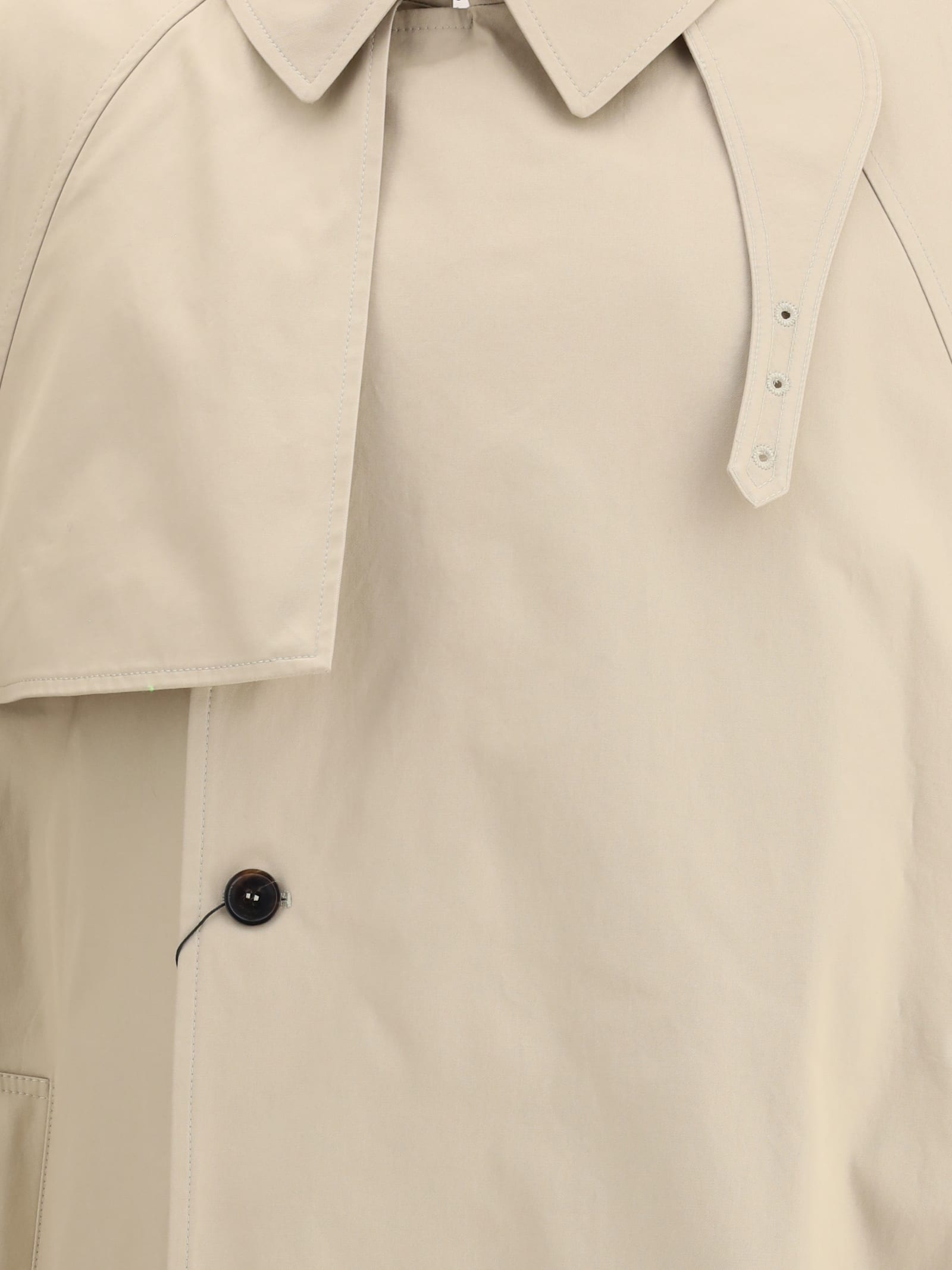 Saint Laurent Single-breasted Trench Coat Featuring Storm Flap In Neutral