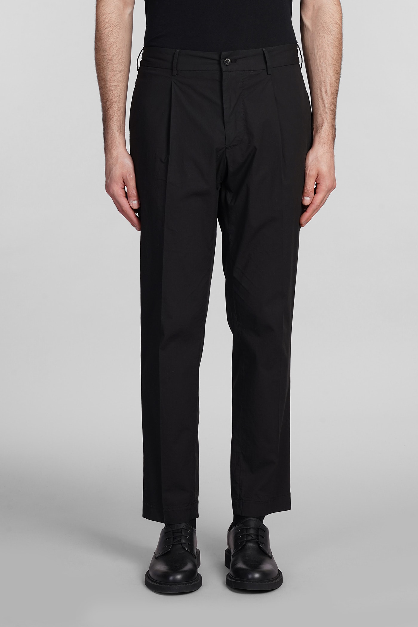 Shop Santaniello Pants In Black Cotton