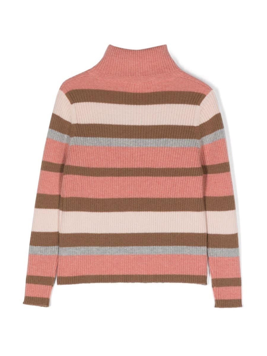 Shop Il Gufo Striped Turtleneck Sweater In Multicolour