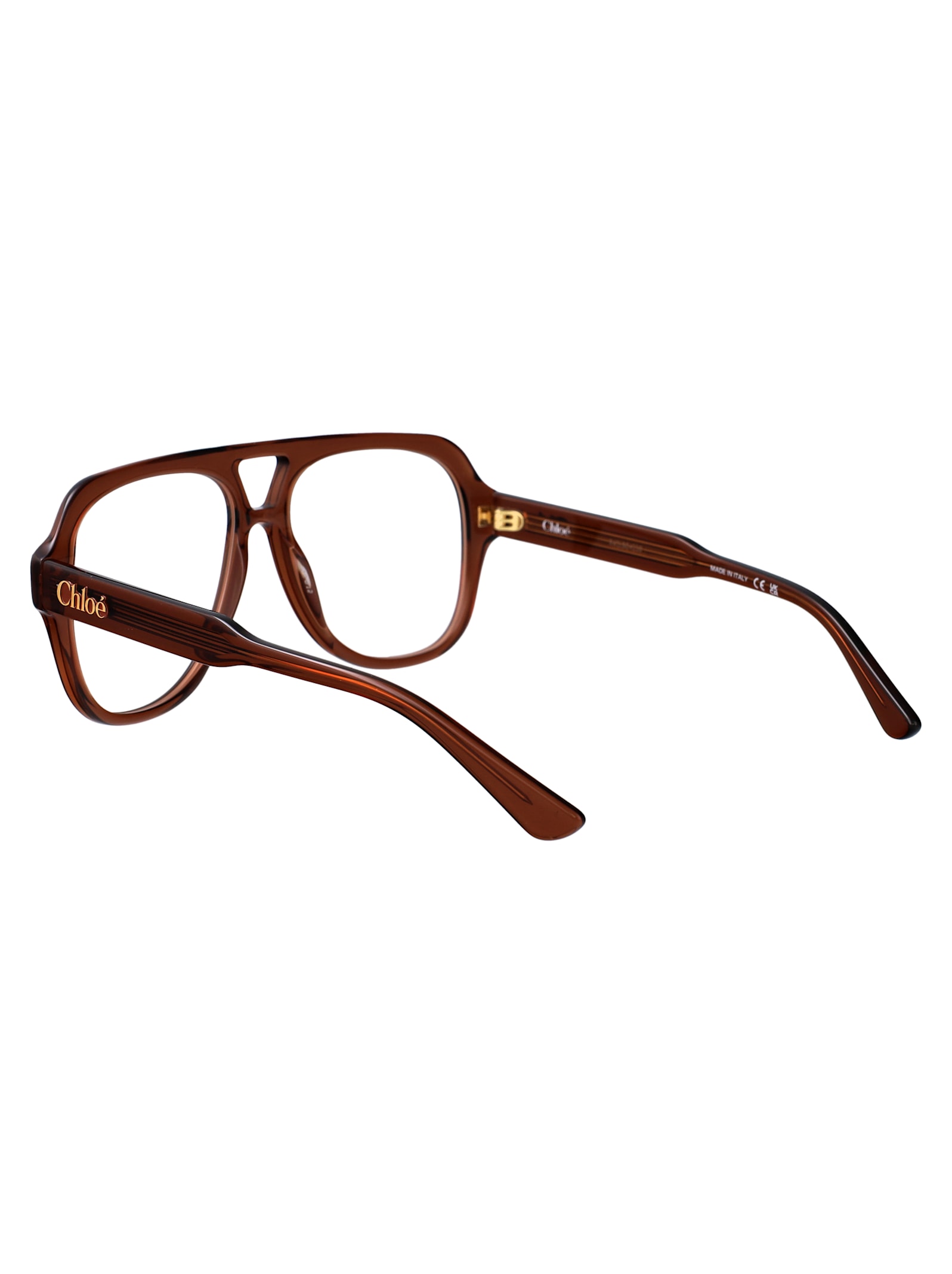Chloé Brown-brown-transparent Recycled Acetate Glasses In Brown
