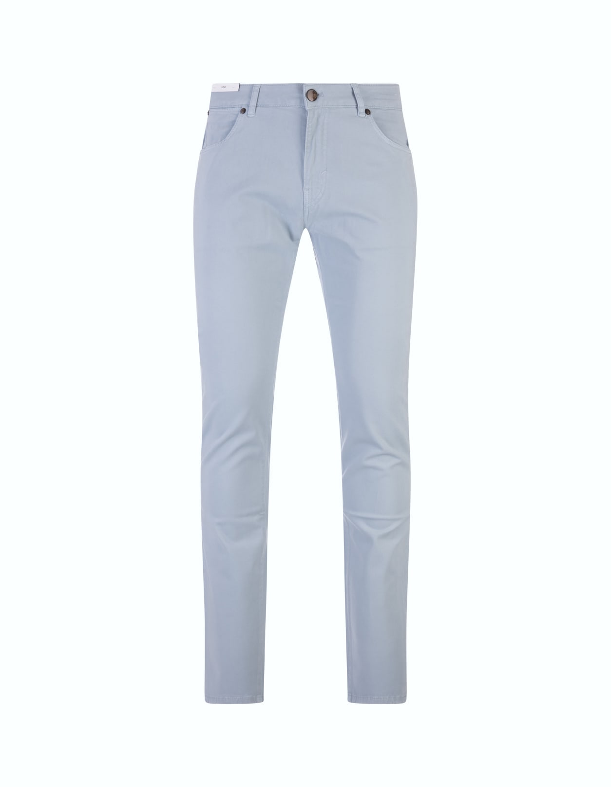 PT01 Man Slim Fit Trousers In Light Blue Stretch Cotton