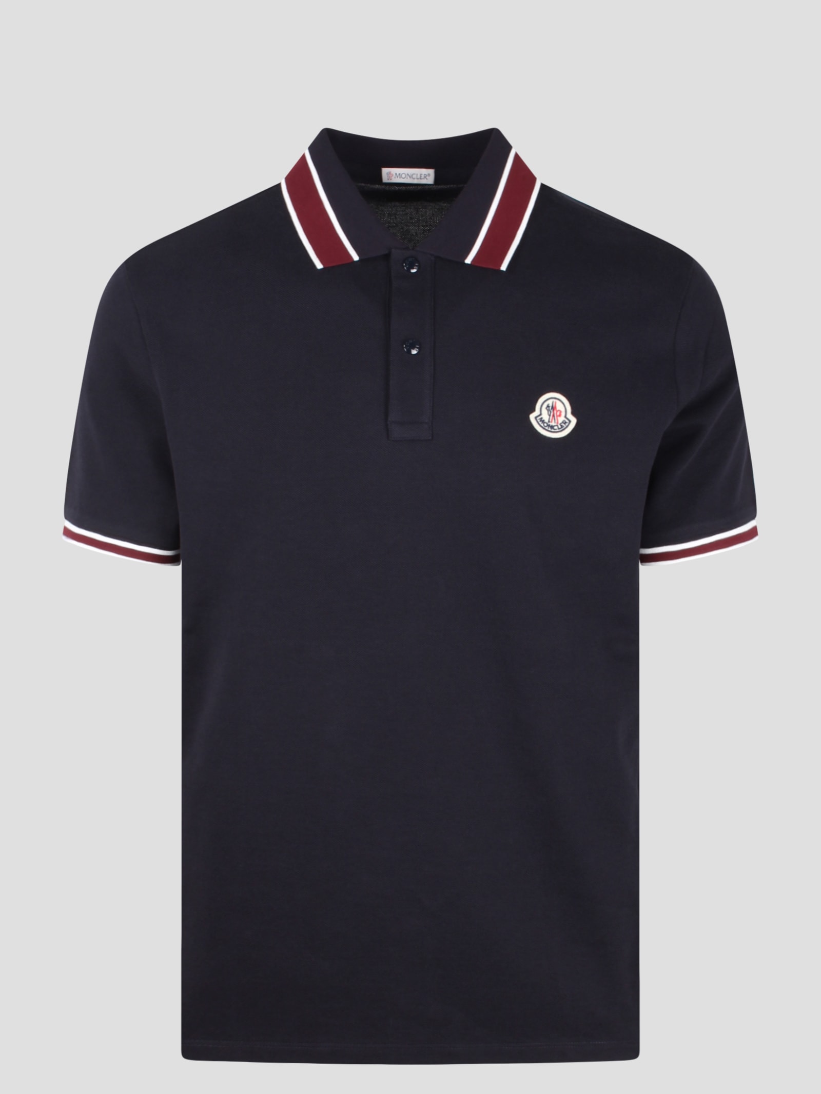 Shop Moncler Iconic Polo In Dark Blue