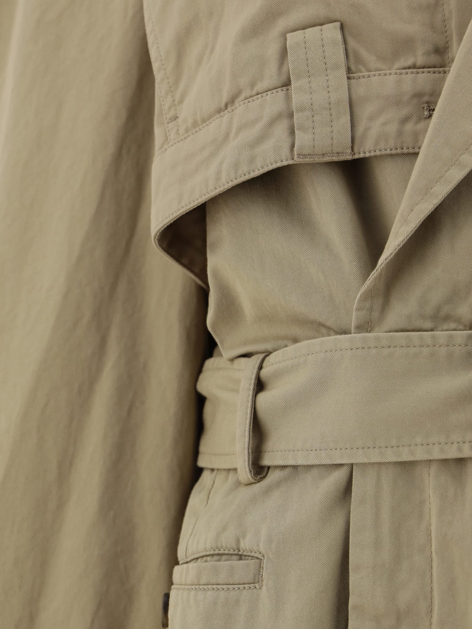 Balenciaga Deconstructed Cotton Twill Trench Coat In Beige