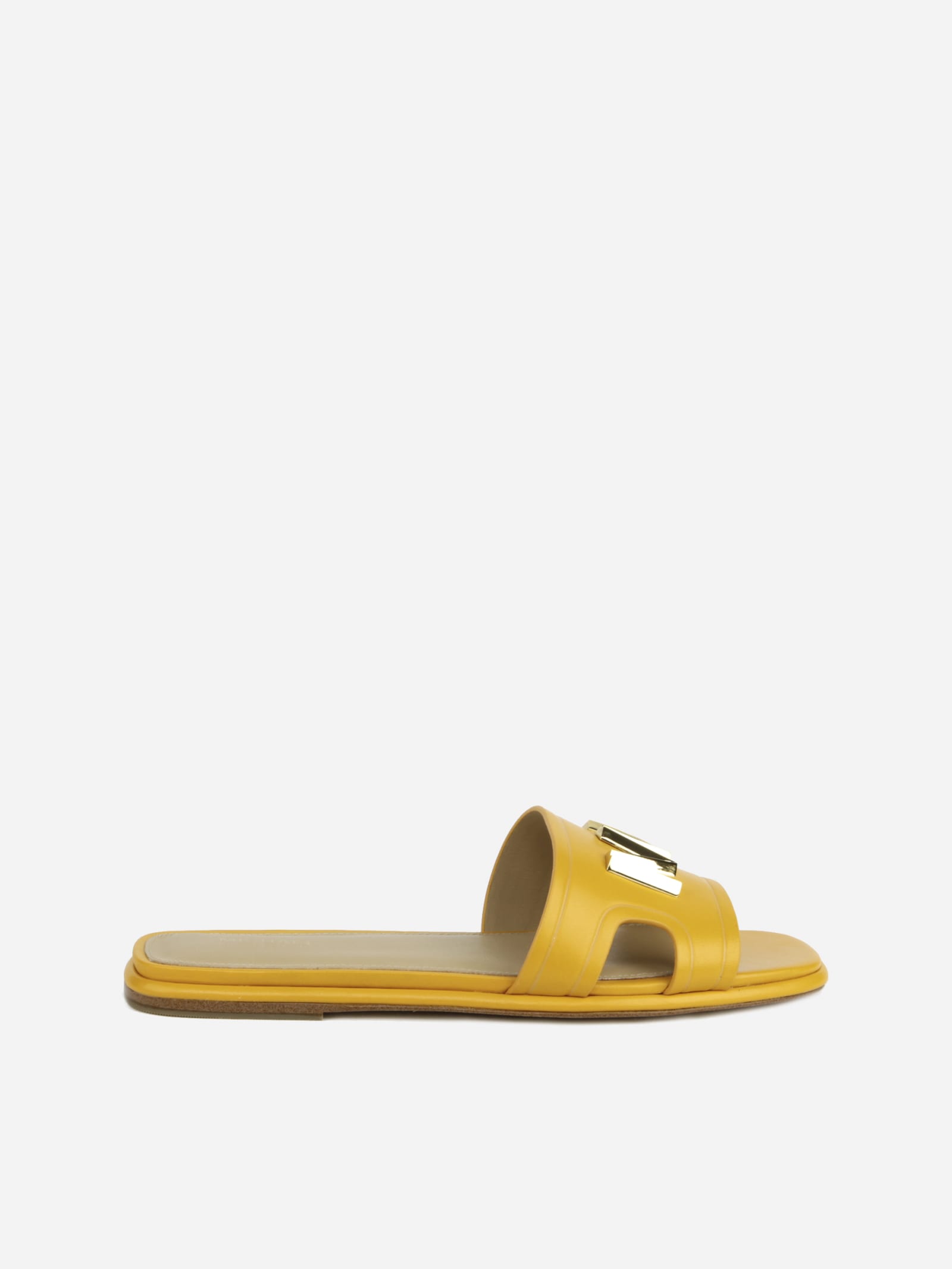 MICHAEL Michael Kors Kippy Leather Slip-on Sandals With Embossed Logo