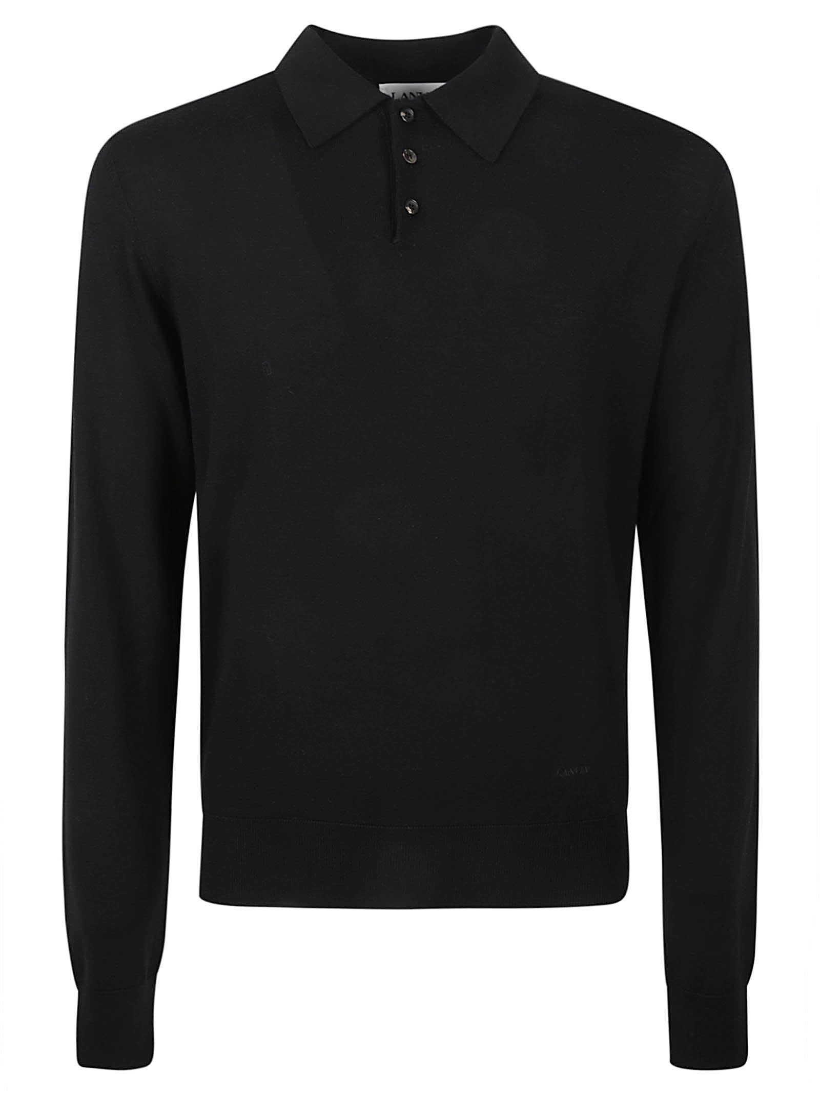 LANVIN LONG-SLEEVED PLAIN POLO SHIRT