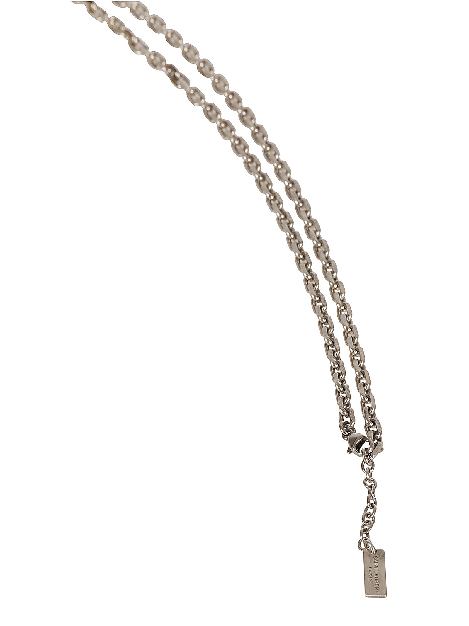 Shop Saint Laurent Chain Necklace In Silver