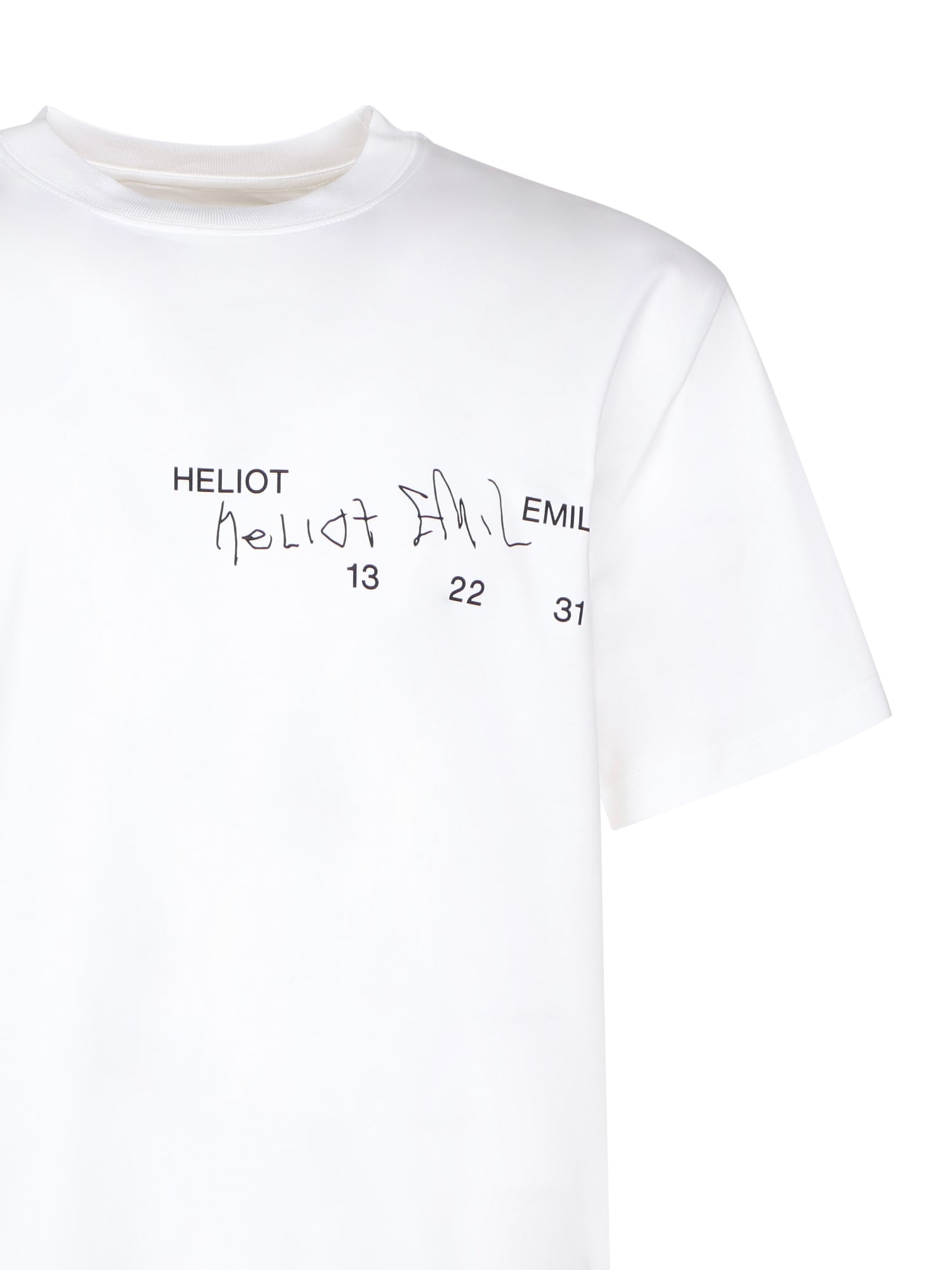Heliot Emil Fulgens Signature-print T-shirt In White