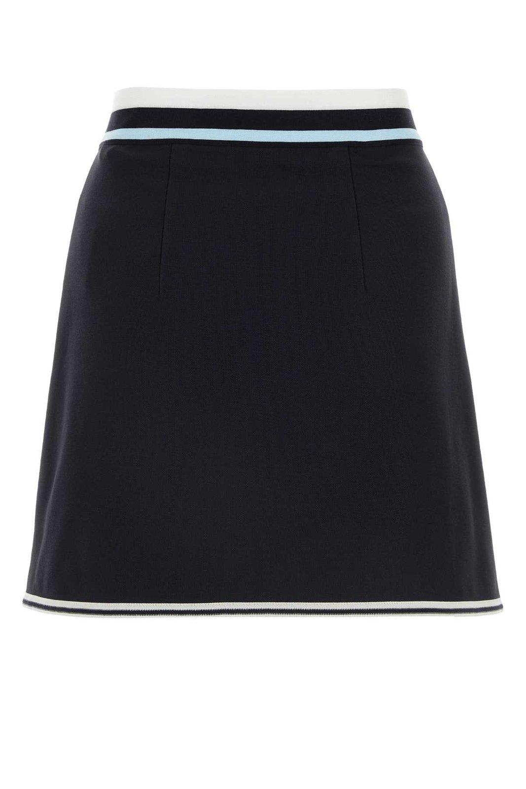 Shop Moncler A-line Logo Patch Tennis Skirt In Blue