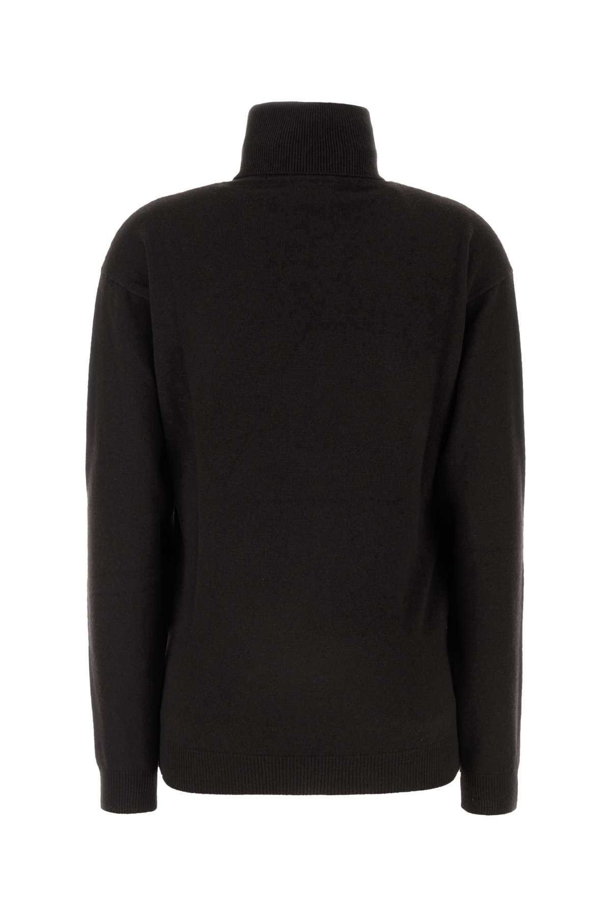 Shop Saint Laurent Dark Brown Cashmere Sweater In Ebene