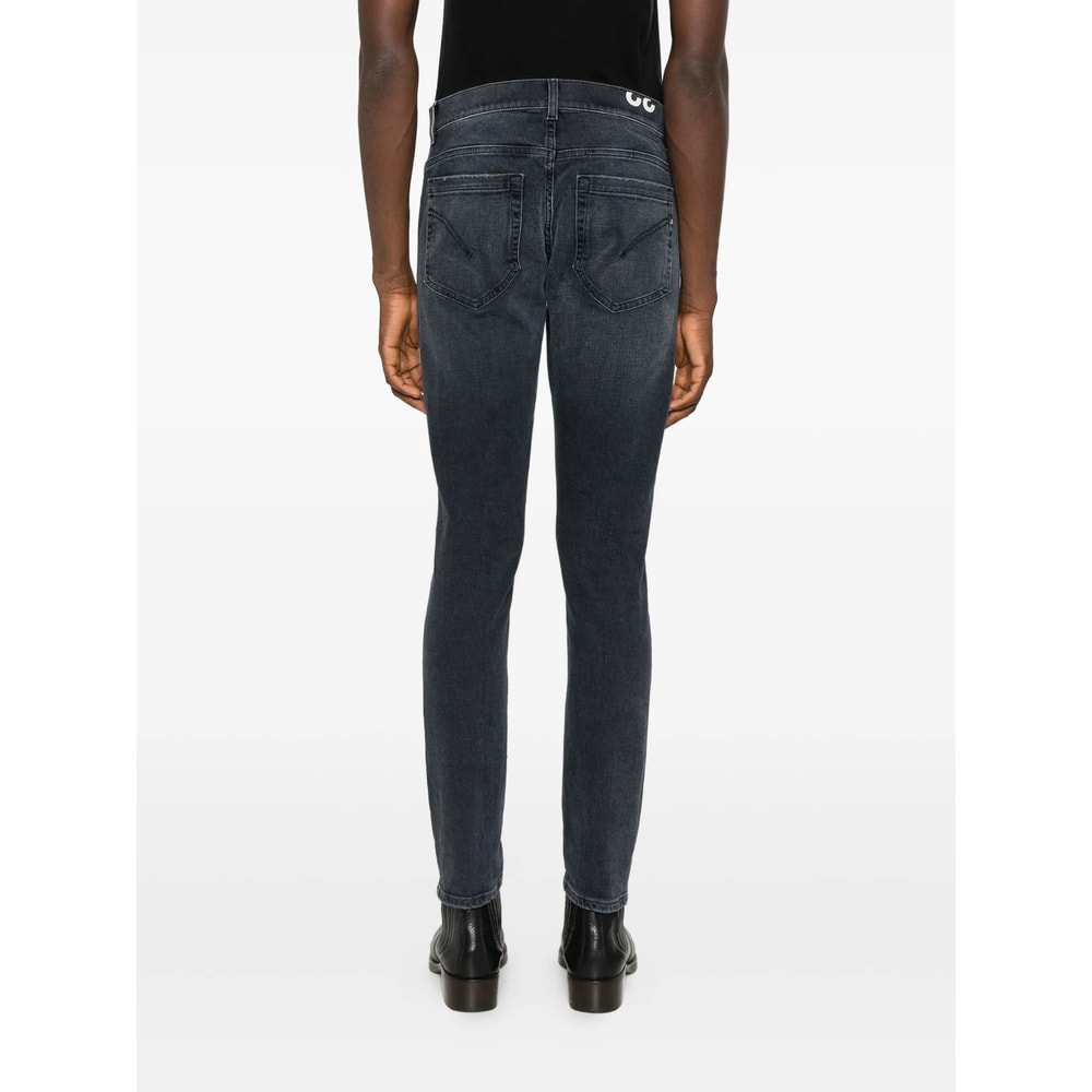 Dondup Brighton Straight Cut Denim Trousers In Blue