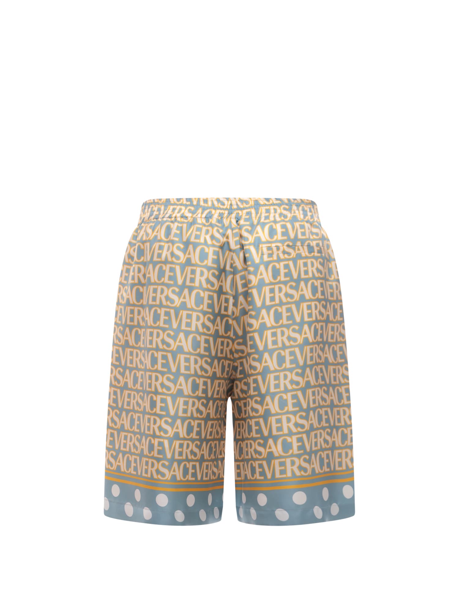 Shop Versace Bermuda Shorts In Blue