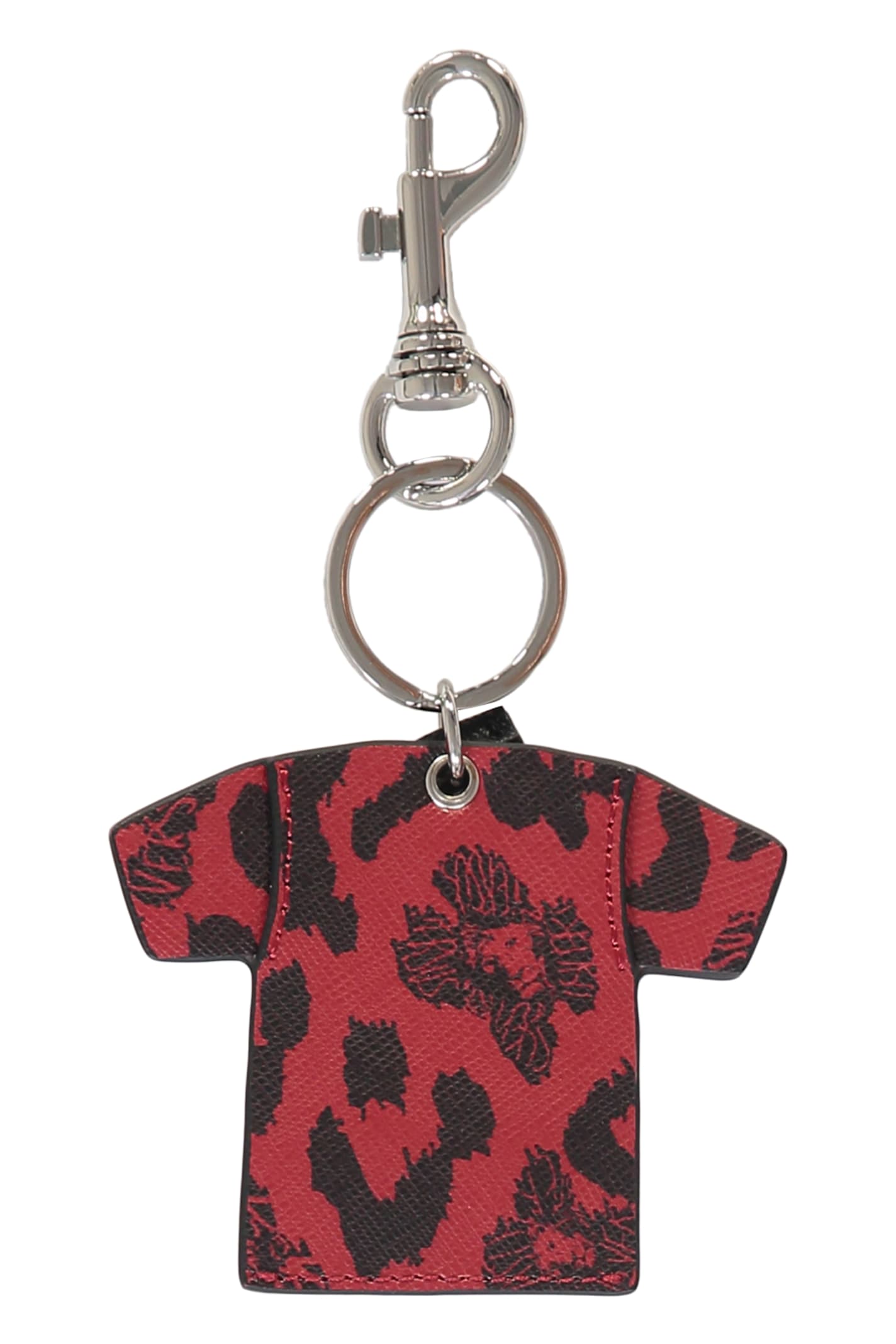 Versus Leather Keyring In Red