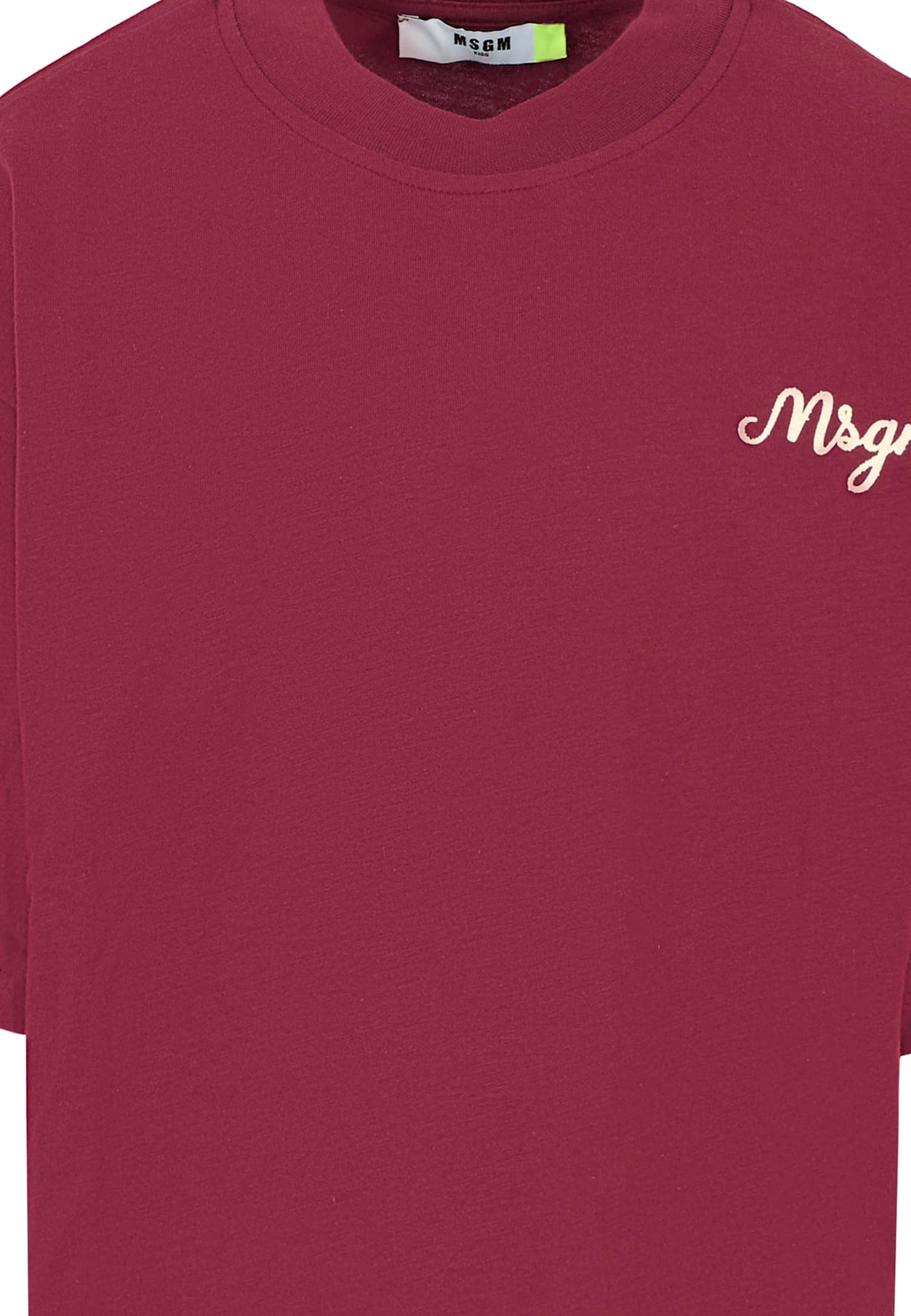 Msgm Burgundy T-shirt For Boy With Logo In Burgundy