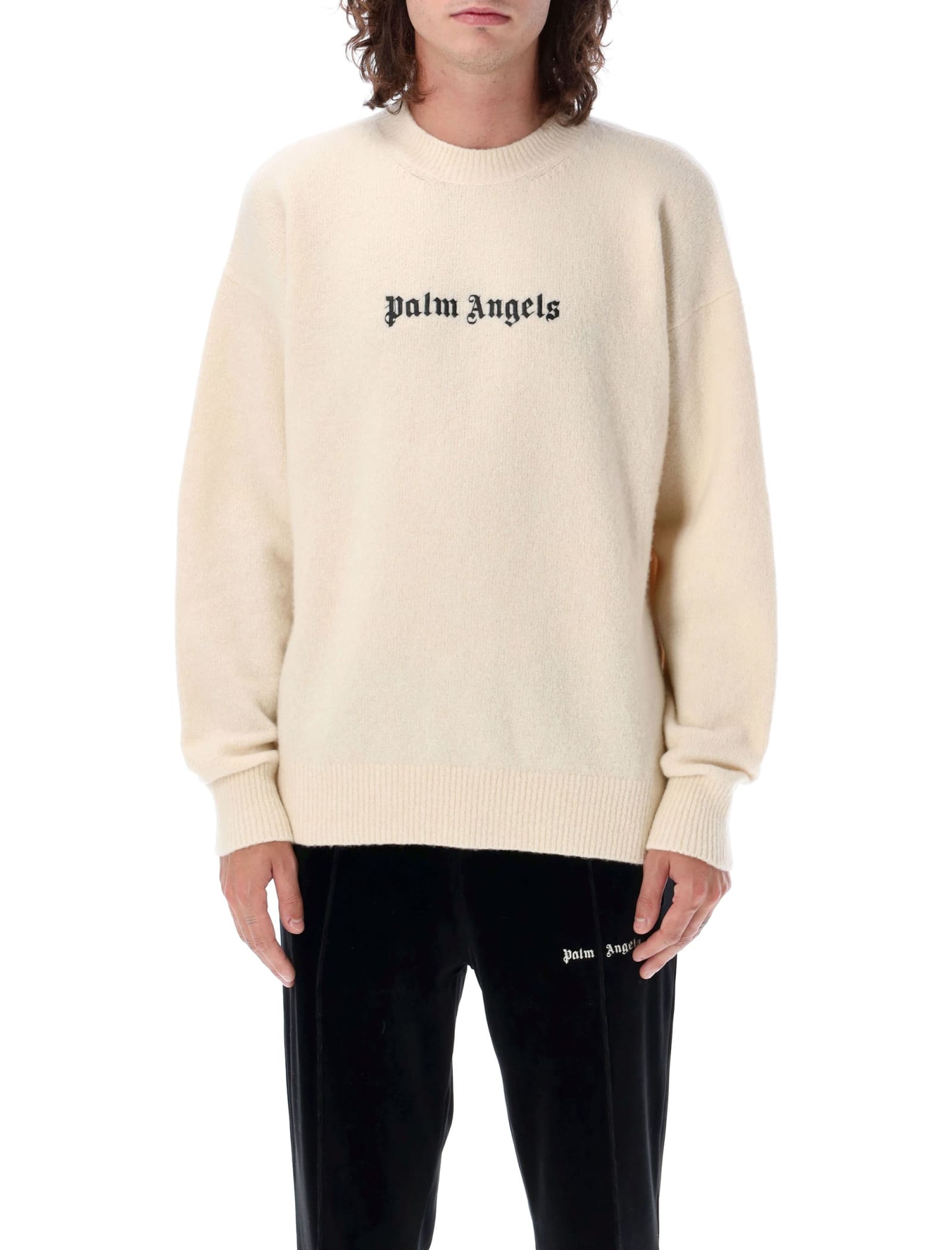 Palm Angels Classic Logo Sweater In White