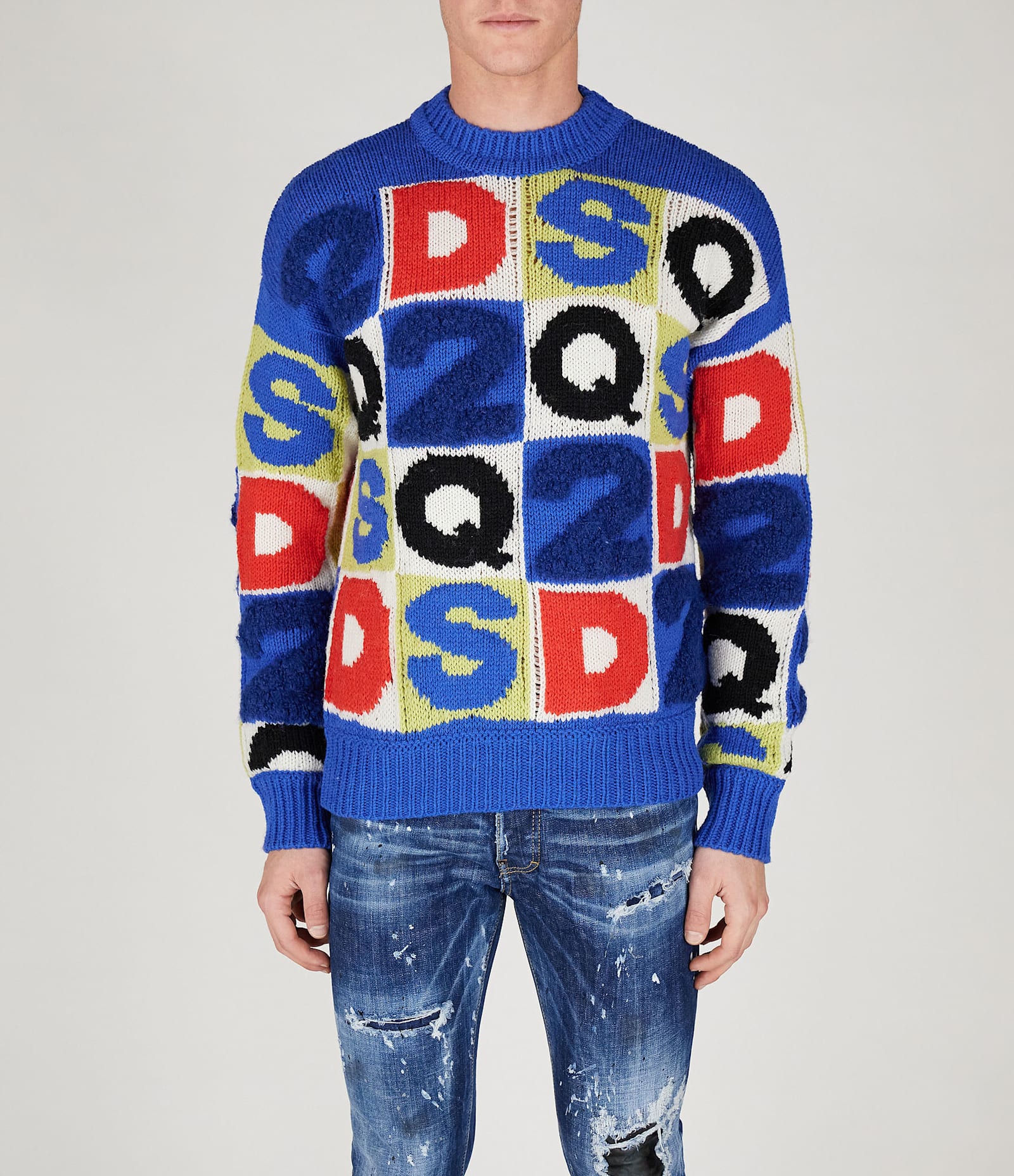 Logo Intarsia-knit Crewneck Jumper