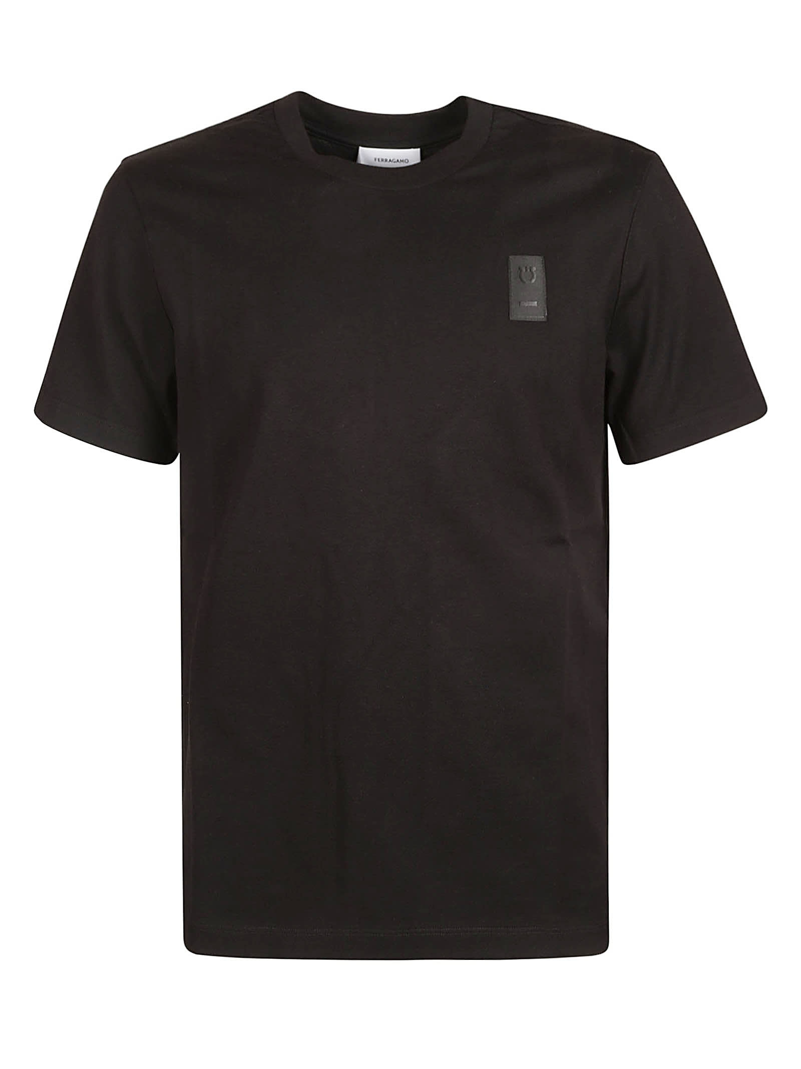 Ferragamo Logo Patch T-shirt In Black