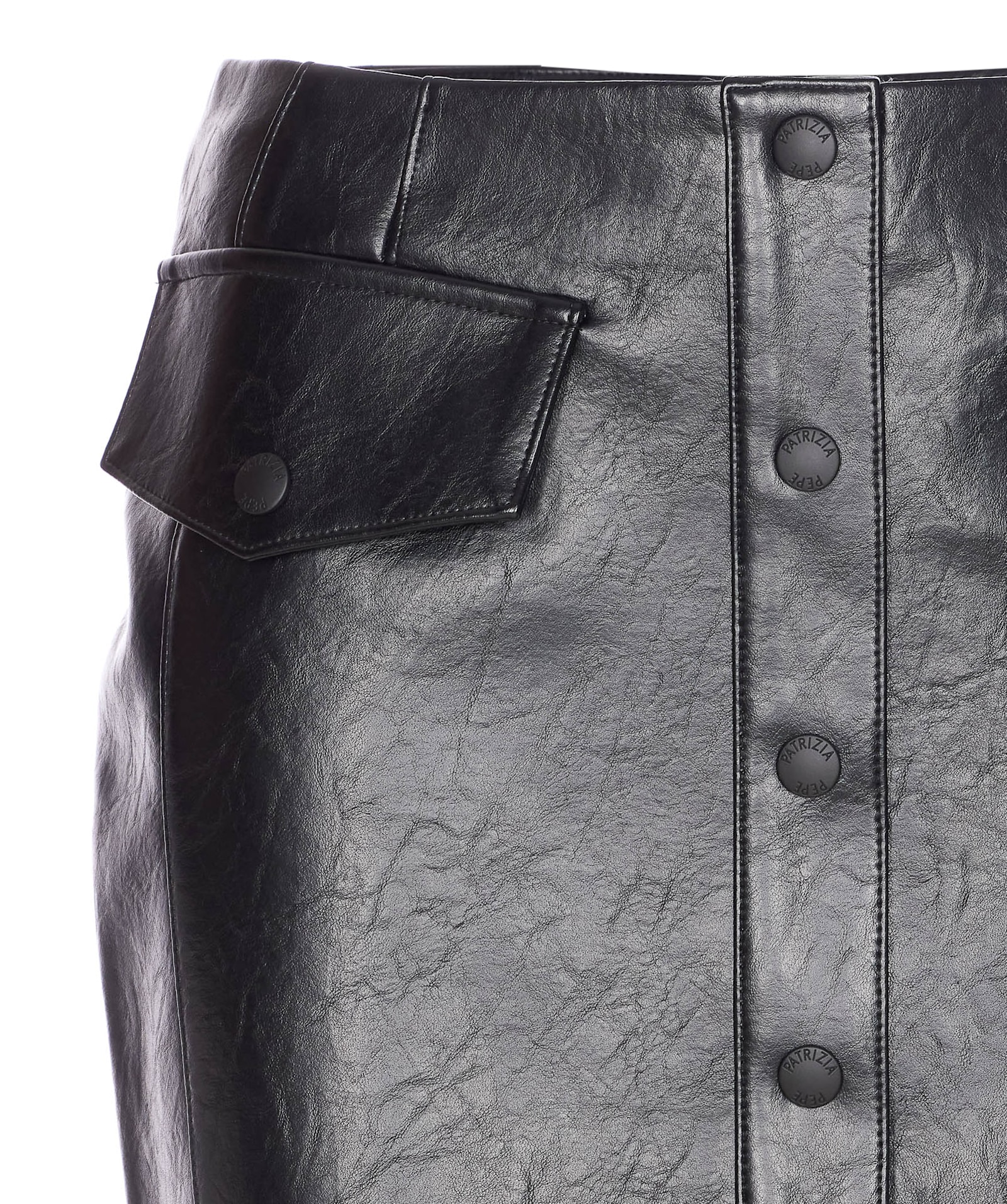 Patrizia Pepe Glam Rock Miniskirt With Buttons In Black