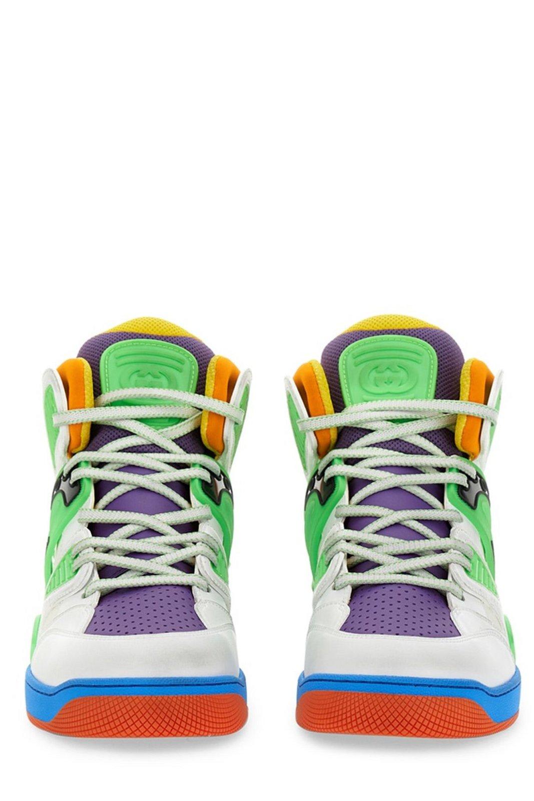 Gucci Panelled High Top Basketball Sneakers In Multicolour