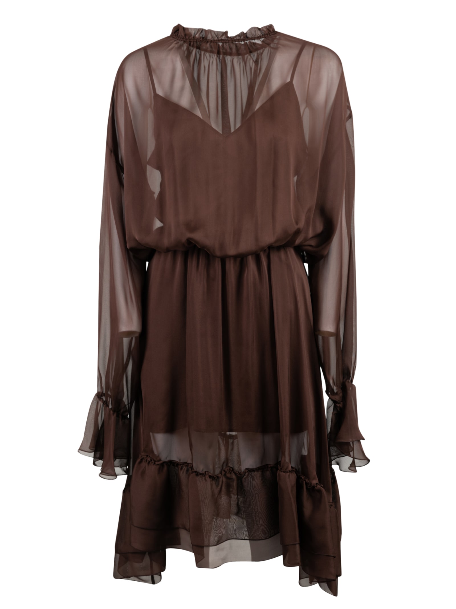 Photo of  Federica Tosi Lace Ruffled Dress- shop Federica Tosi Dresses online sales