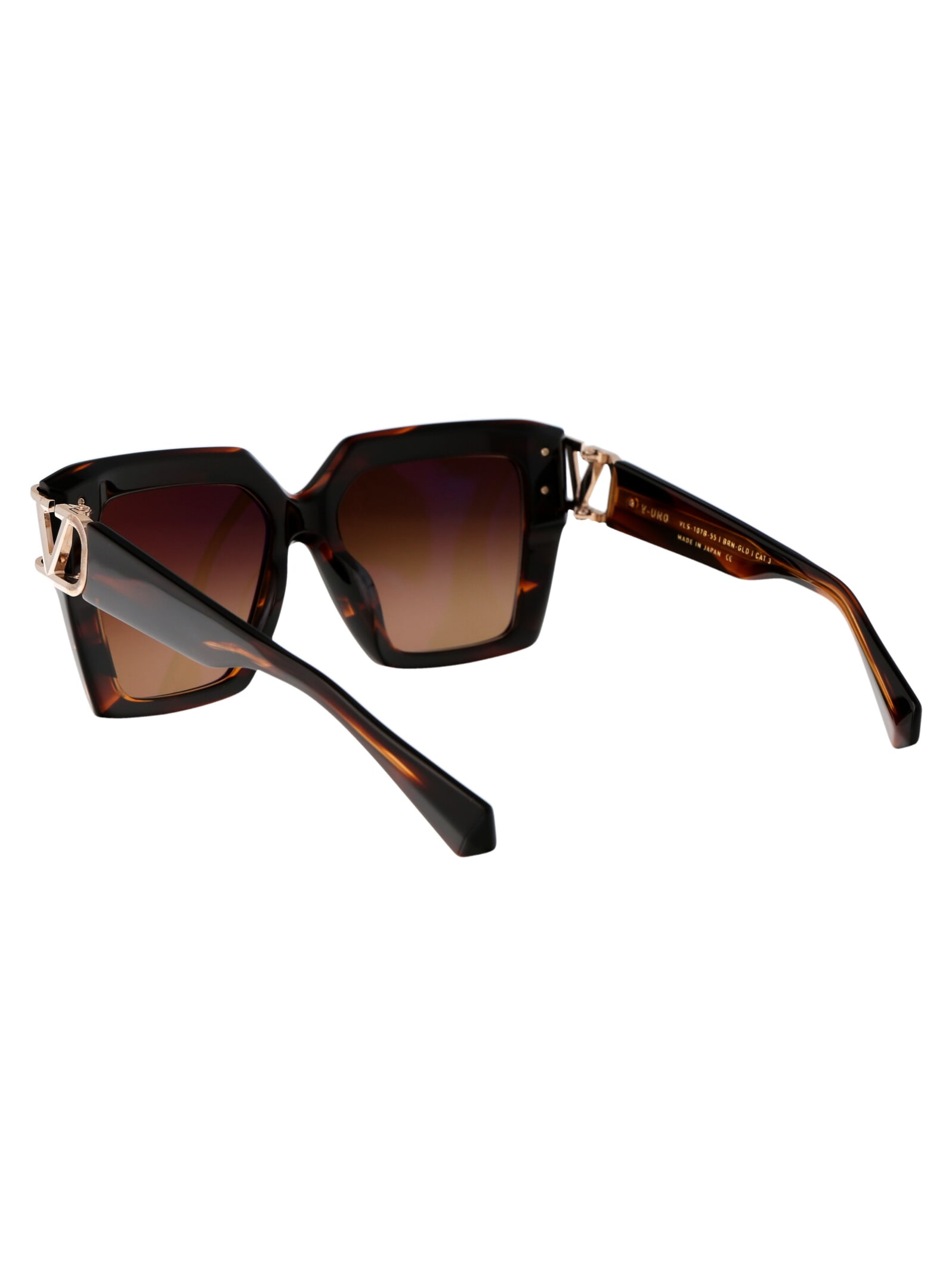 Shop Valentino V - Uno Sunglasses In 107b Brn - Gld