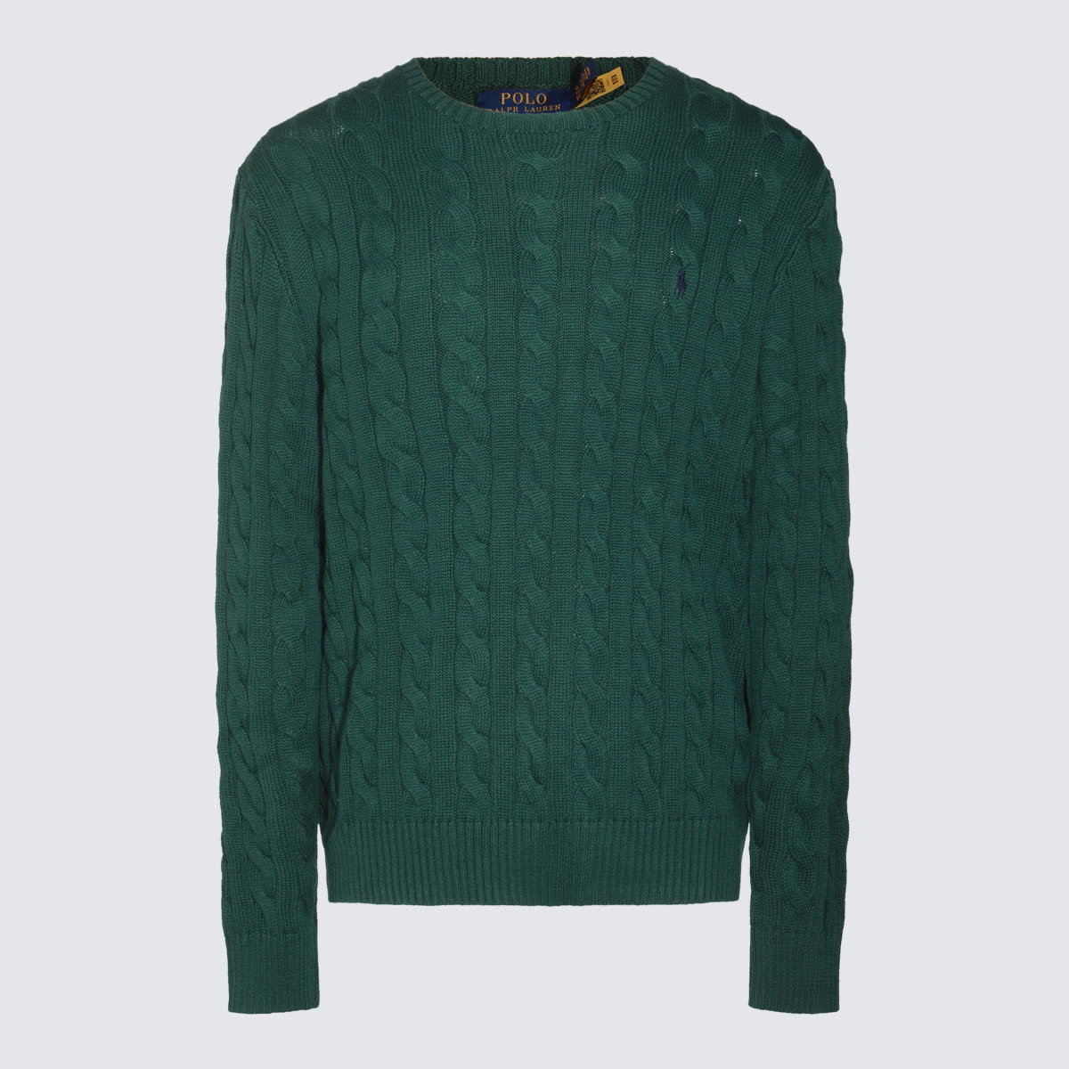 Shop Polo Ralph Lauren Green Cotton Knitwear In Vintage Pine