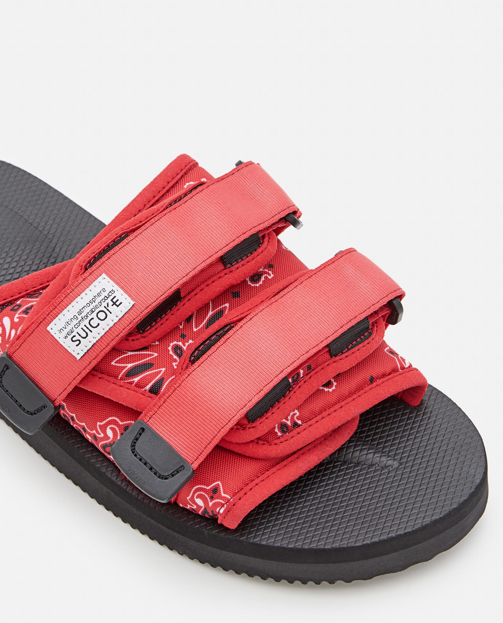 Shop Suicoke Moto Platform Sandals In Red