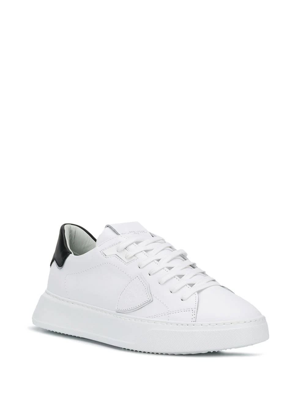 Shop Philippe Model Temple Low Sneakers - White And Black