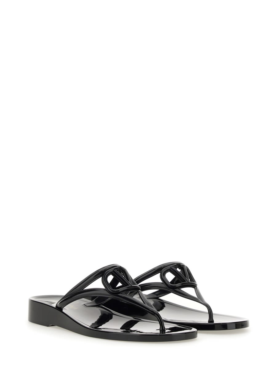 Shop Valentino Vlogo Signature Sandal In Black