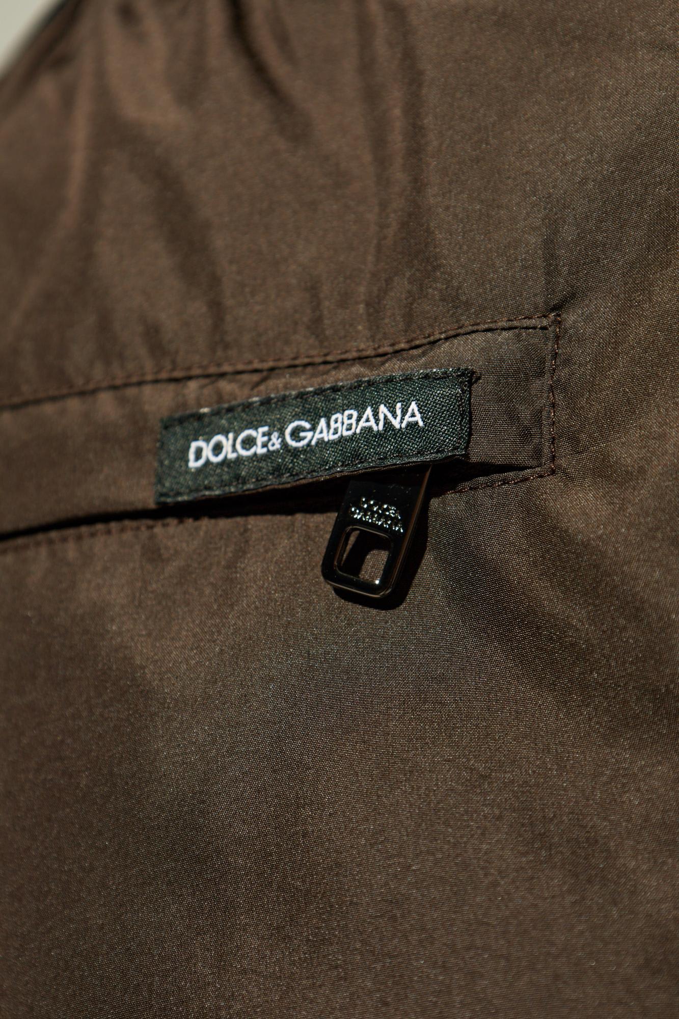 Shop Dolce & Gabbana Swim Shorts In Brown