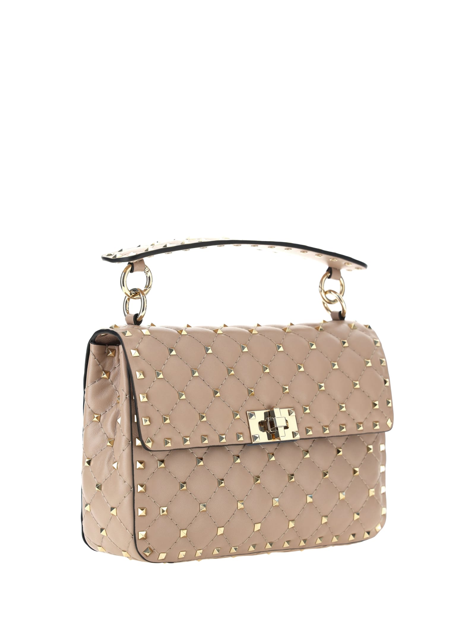 Shop Valentino Rockstud Spike Handbag In Poudre