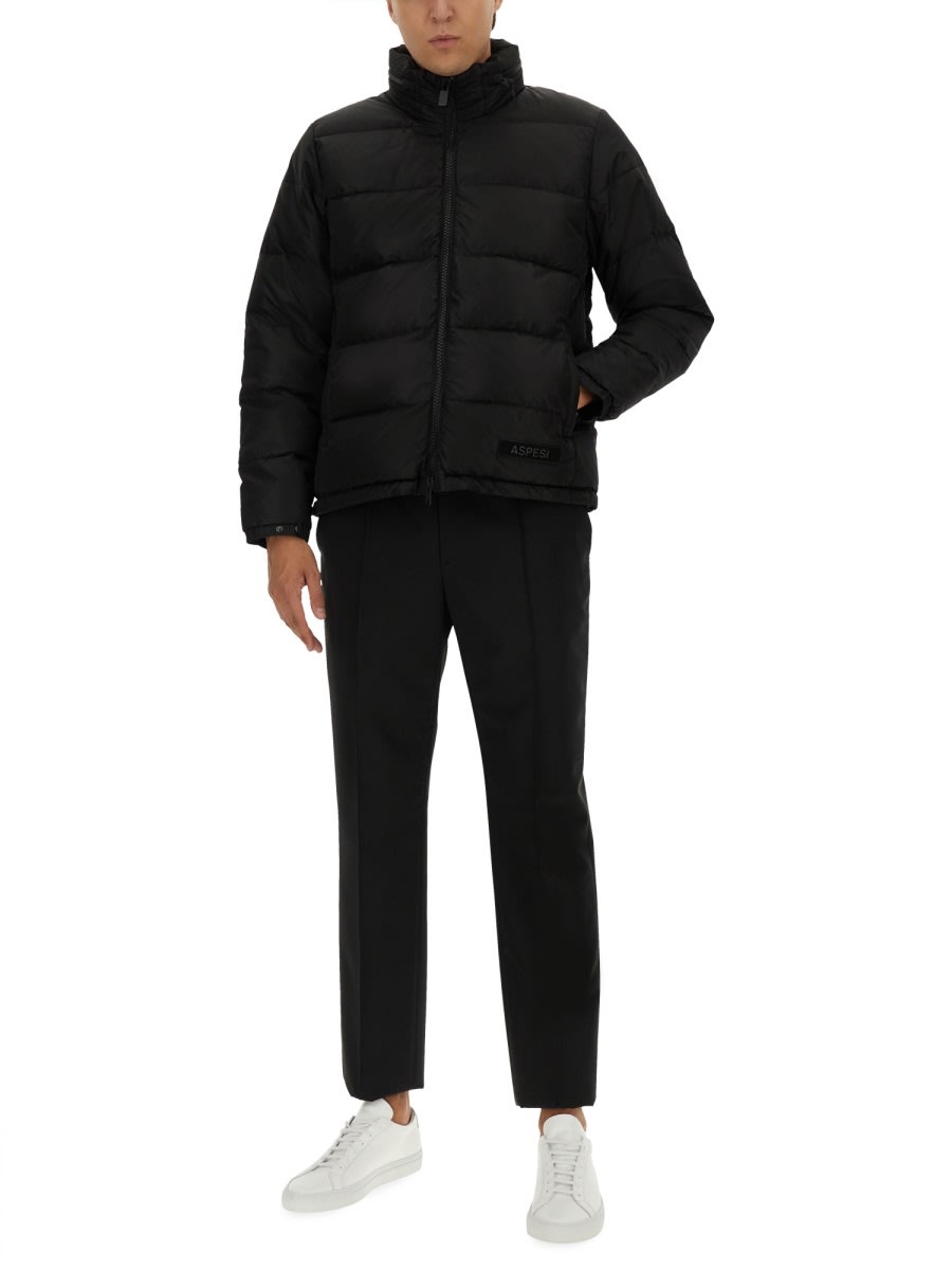 Shop Aspesi Nylon Down Jacket In Black