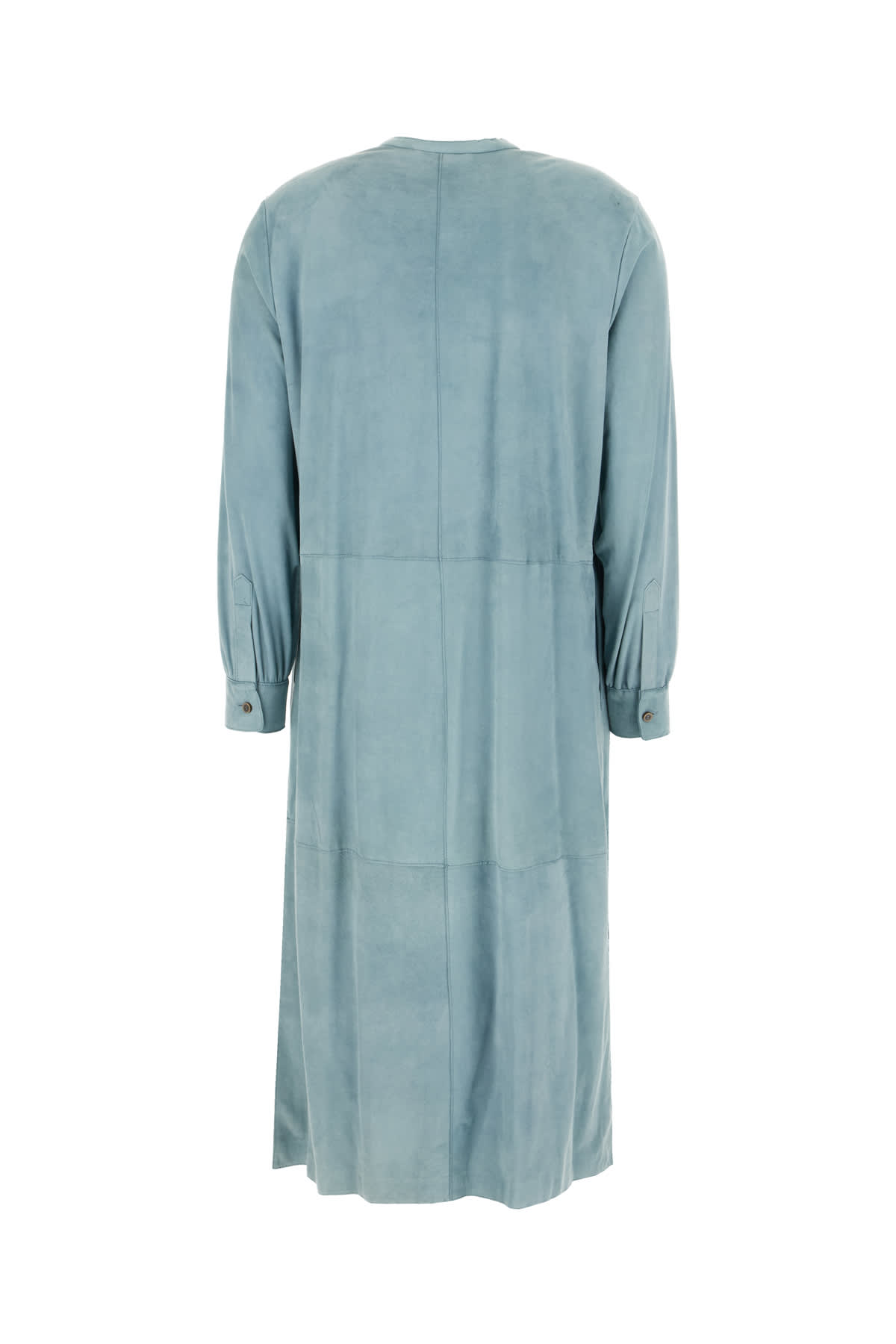 D'amico Button-fastening Suede Coat In Blue
