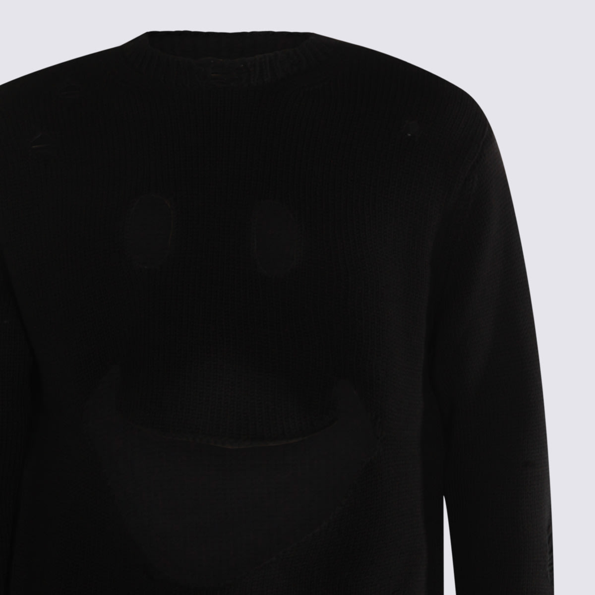 Moschino Oversized Pullover In Carved Wool In Black