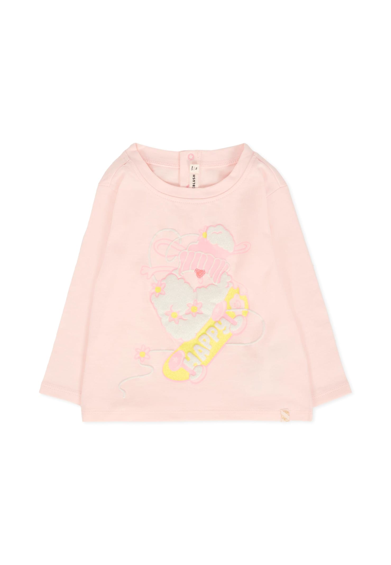 Billieblush Pink T-shirt For Baby Girl With Sheep In Pink