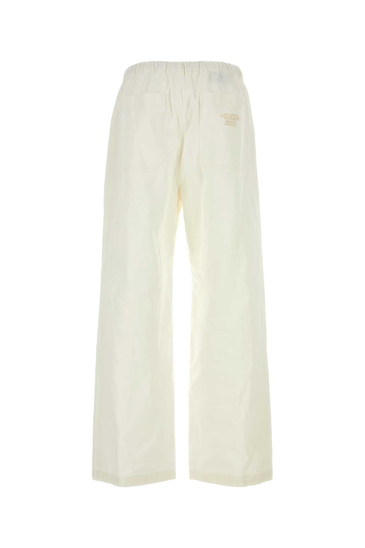 Gucci Ivory Drill Pant In Milk