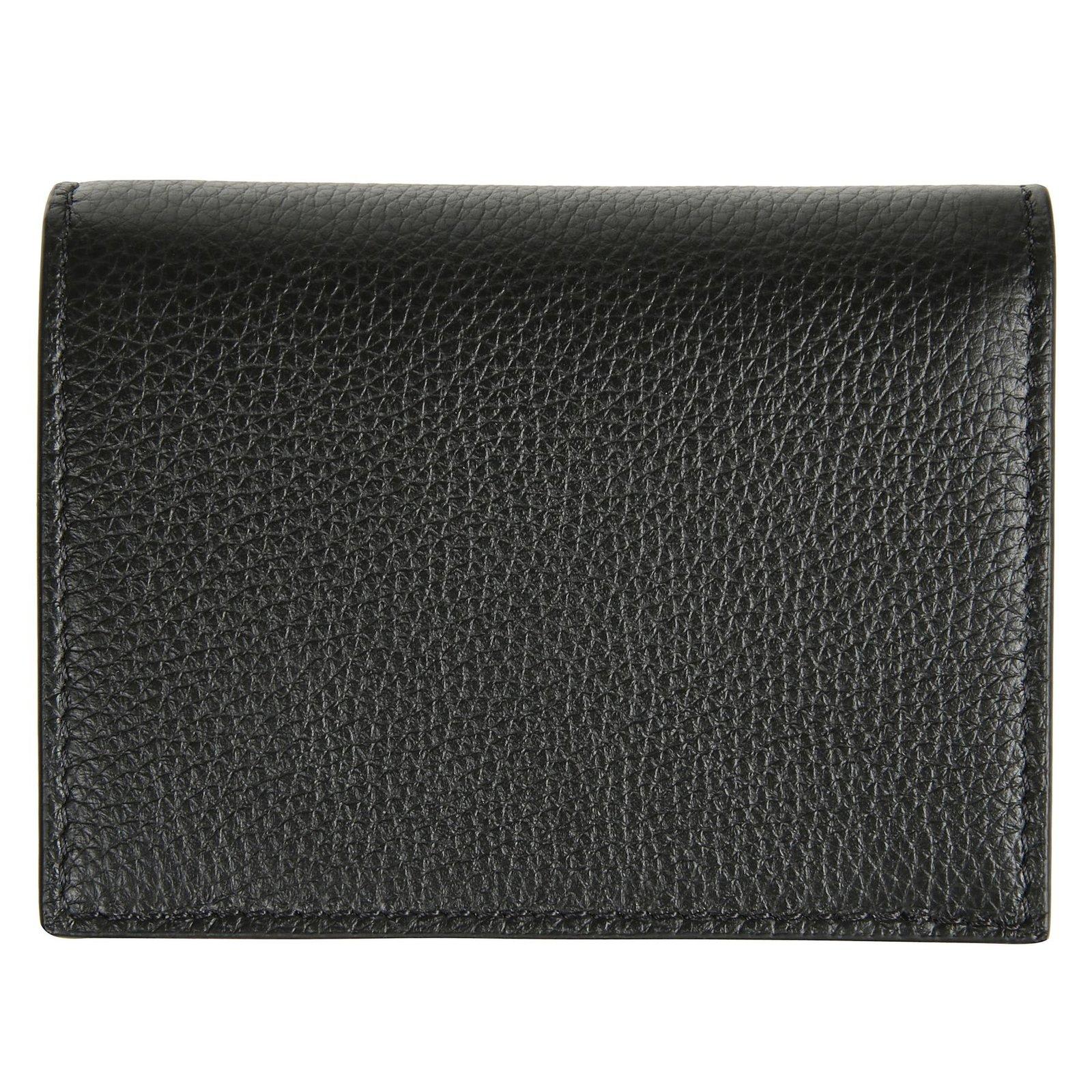 Shop Marni Logo-embroidered Bi-fold Wallet In Black