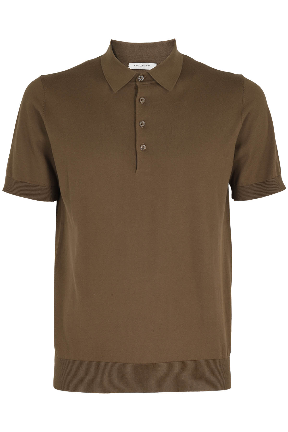 Paolo Pecora Polo Cotone Rasato Filo In Marrone ModeSens